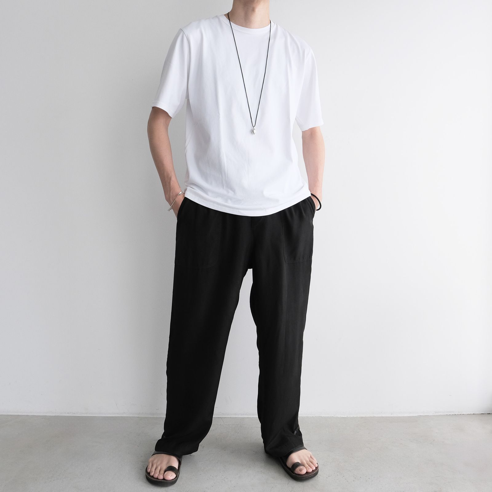 Fibril Silk Tafta Easy Baker Pants -パンツ-（Black / ブラック）