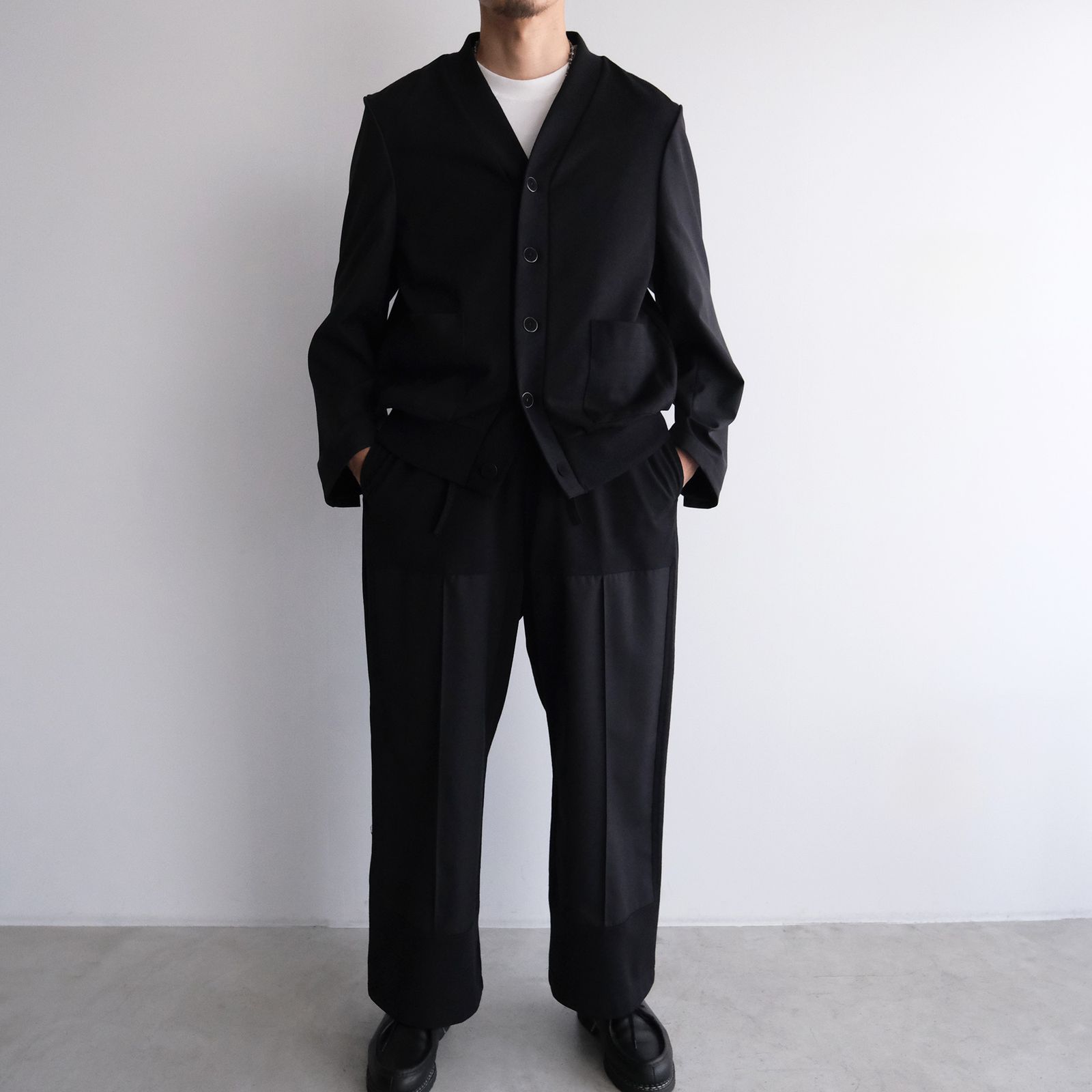 Un(i)Form Jersey：Docking Cardigan - カーディガン-（Black / ブラック）