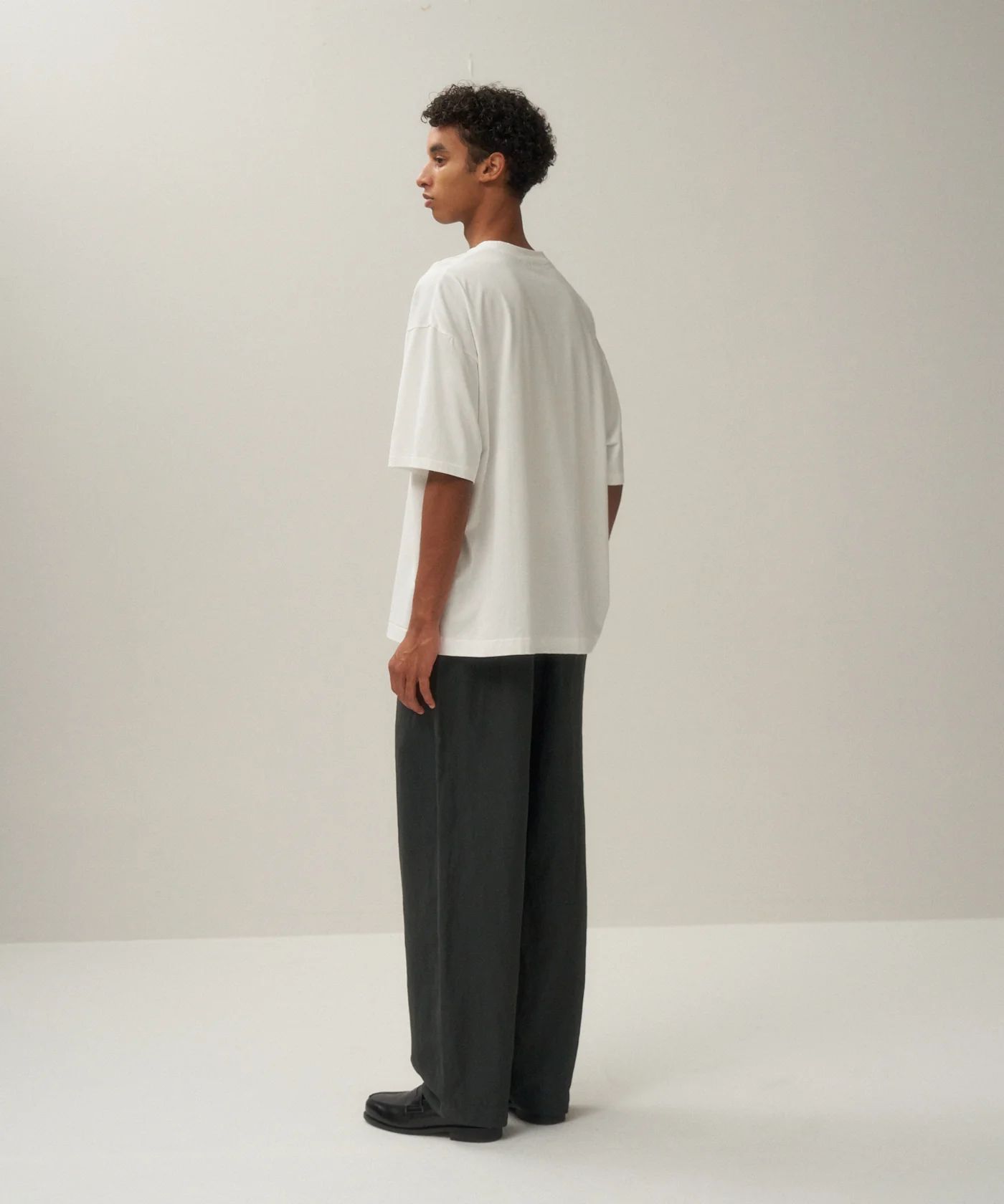 Cotton Linen Voile Two Tucked Easy Pants -パンツ-（Dark Green / ダークグリーン）