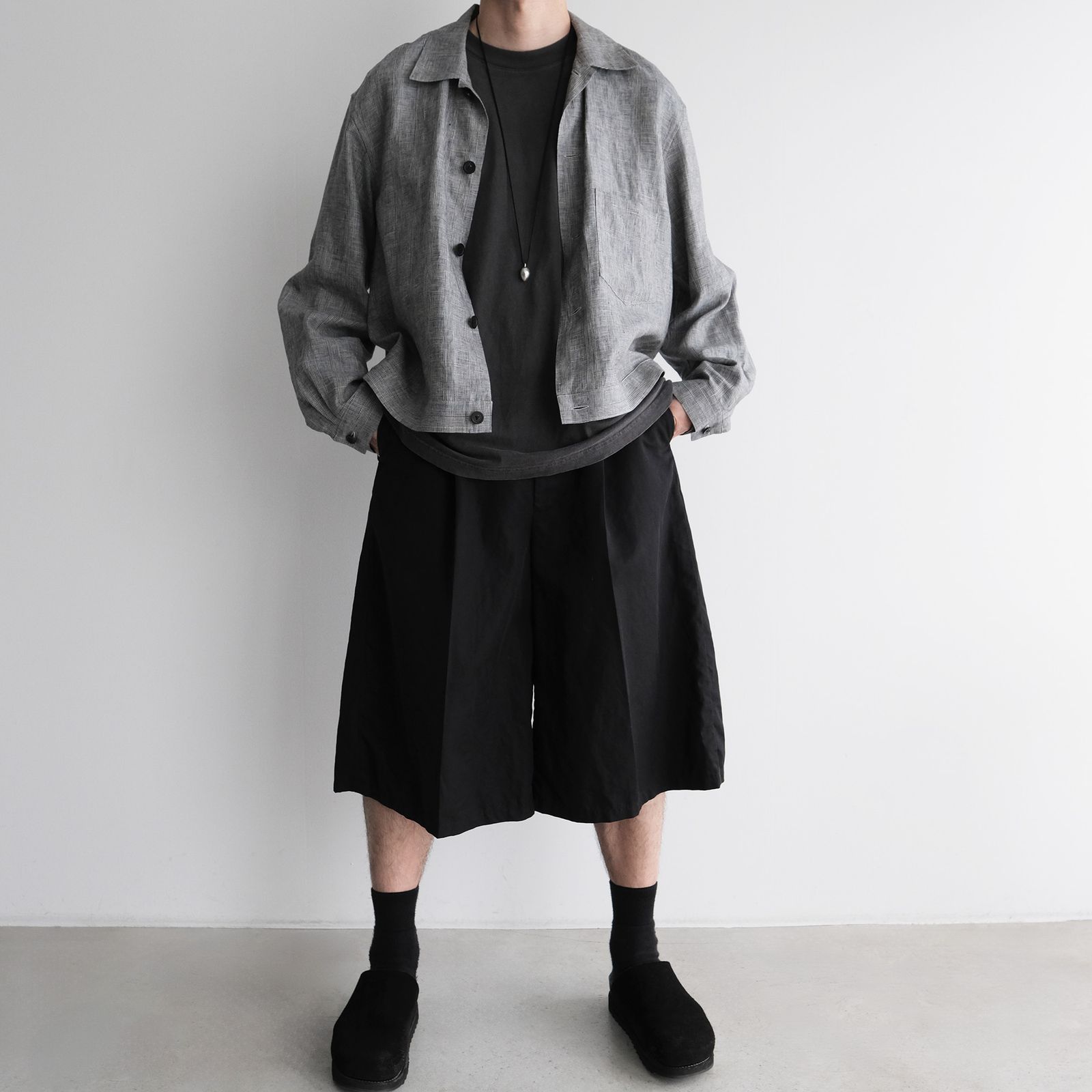 Cotton Washer Half Pants -ショーツ-（Black / ブラック）
