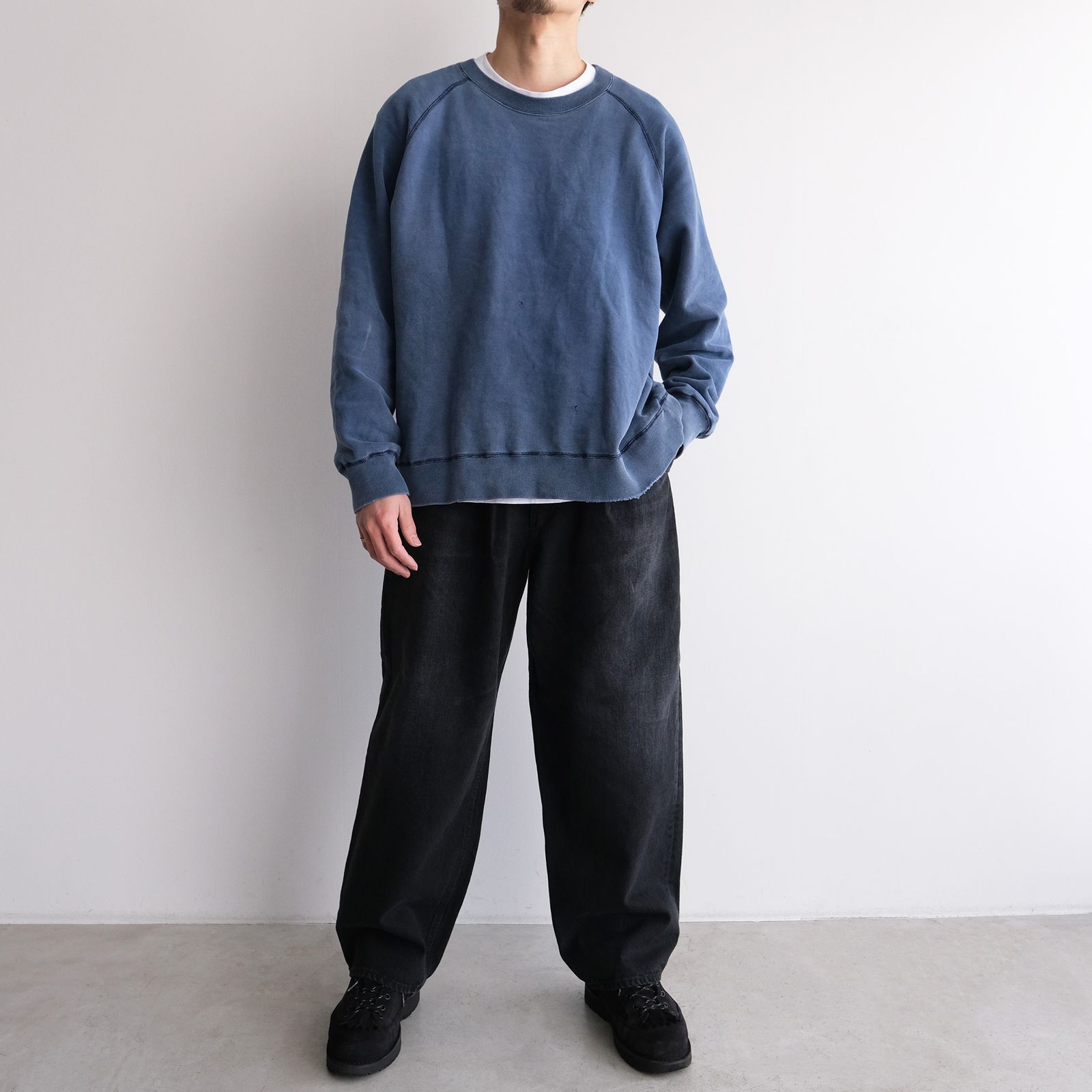 Selvage Denim Two Tuck Pants -デニムパンツ-（Black Dark Fade / ブラックダークフェード）GU261-40061DB