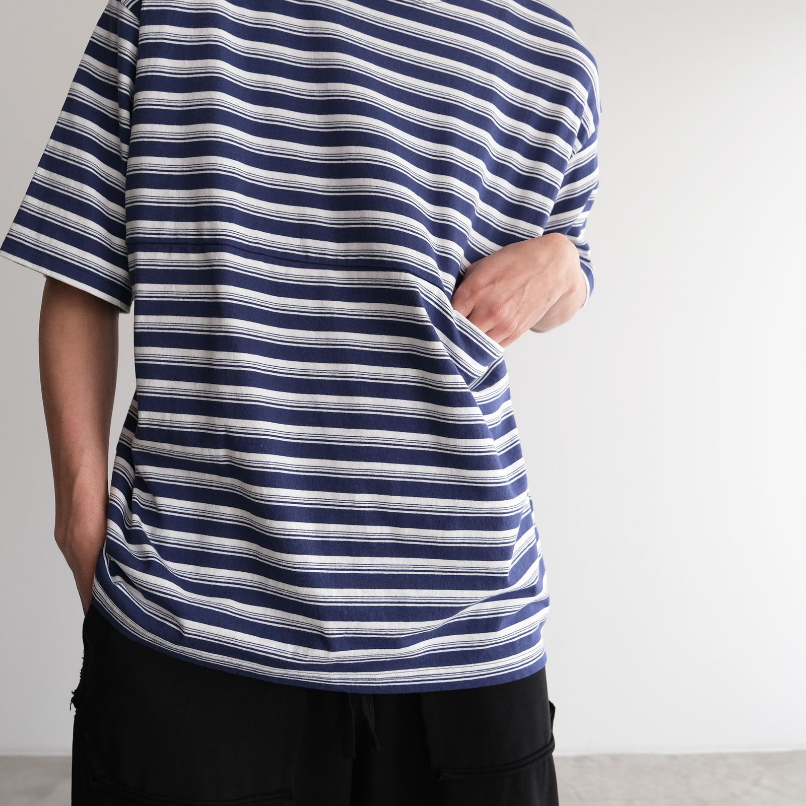 Yururi Tee 1/2 Border -Tシャツ-（Blue Border / ブルーボーダー）