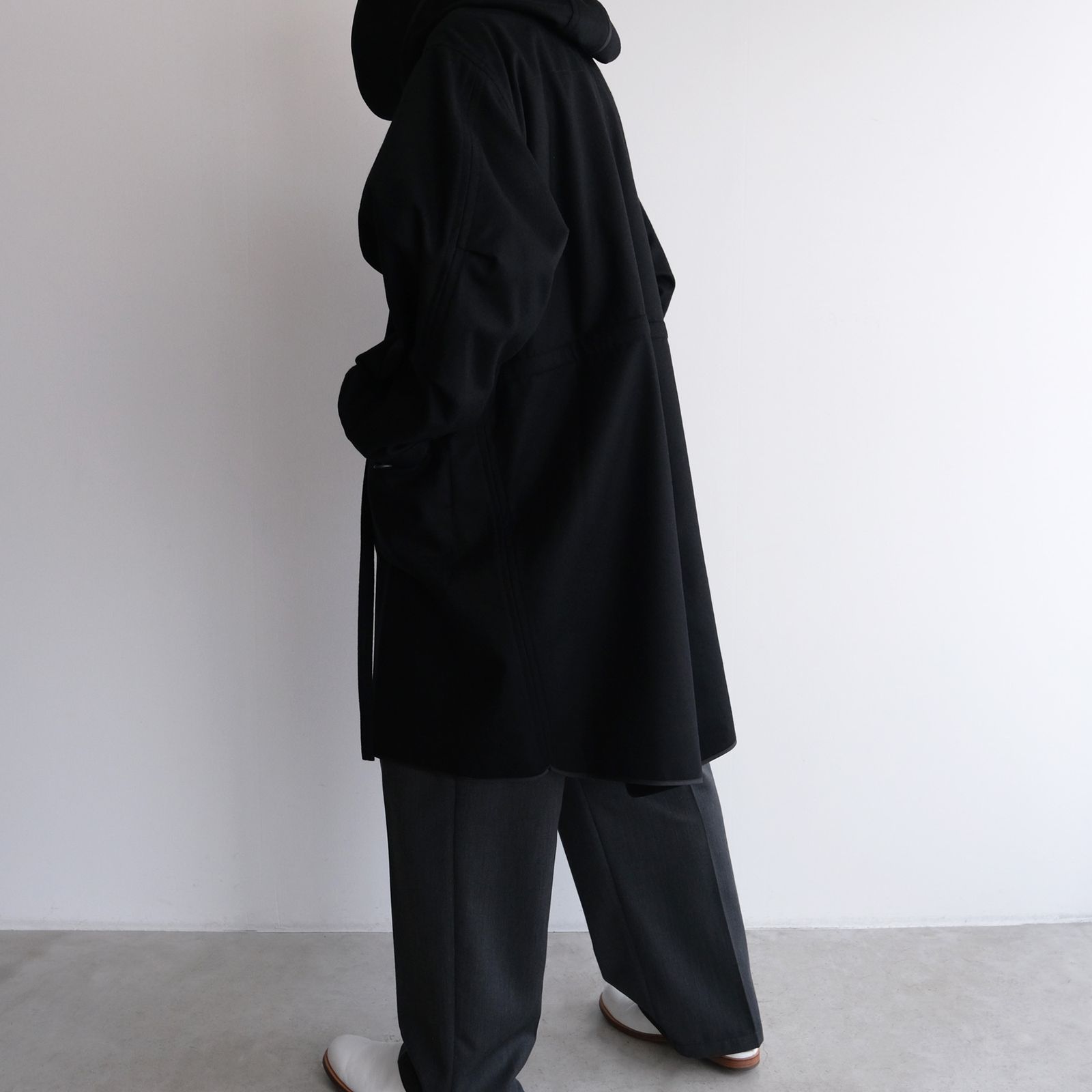 With Piping ：M65 Hoodie Coat -コート-（Black / ブラック）
