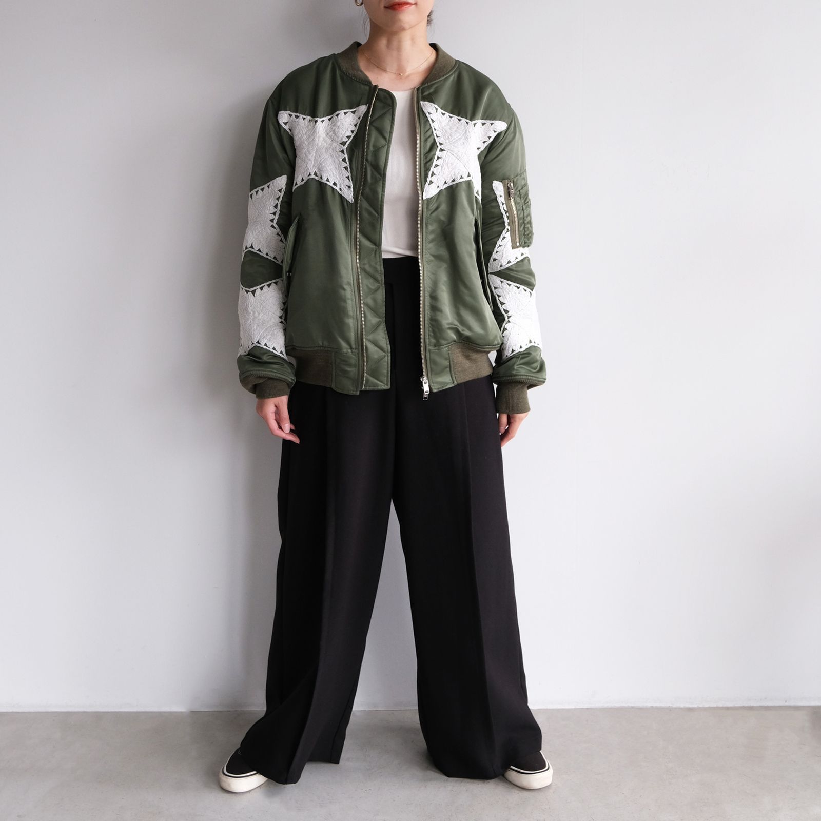 The Craft Hand Embroidery Flight Jacket -ジャケット-（Olive / オリーブ）