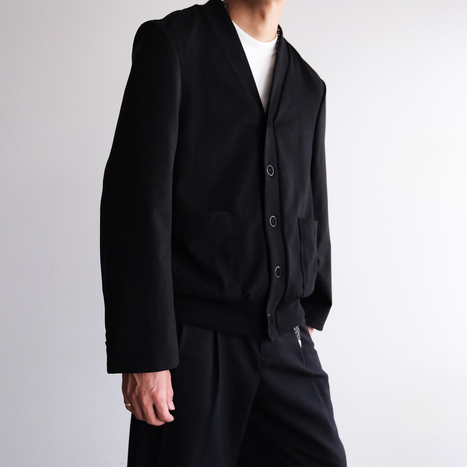 Un(i)Form Jersey：Docking Cardigan - カーディガン-（Black / ブラック）