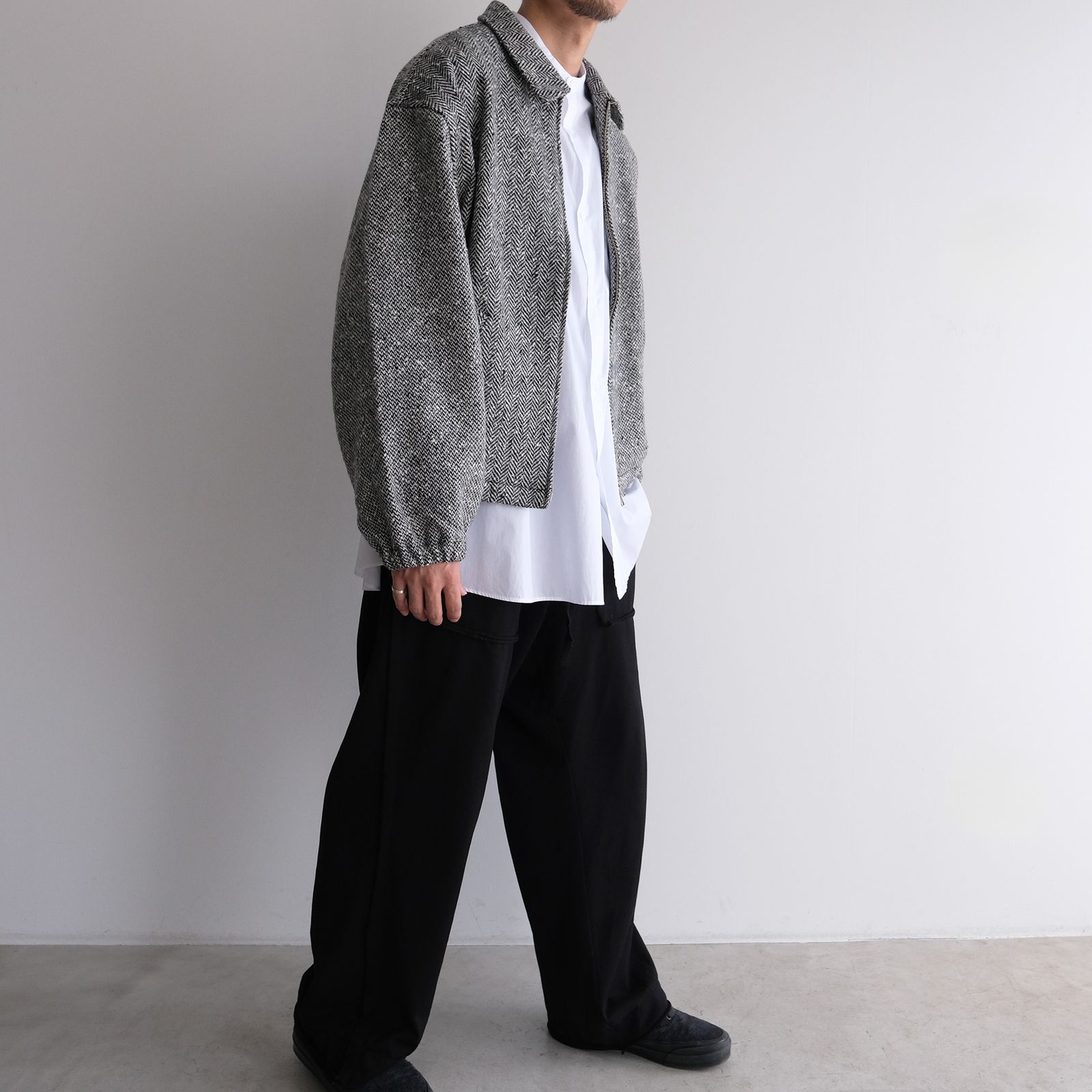 Tweed Zip Front Blouson -ブルゾン-（Black / ブラック）