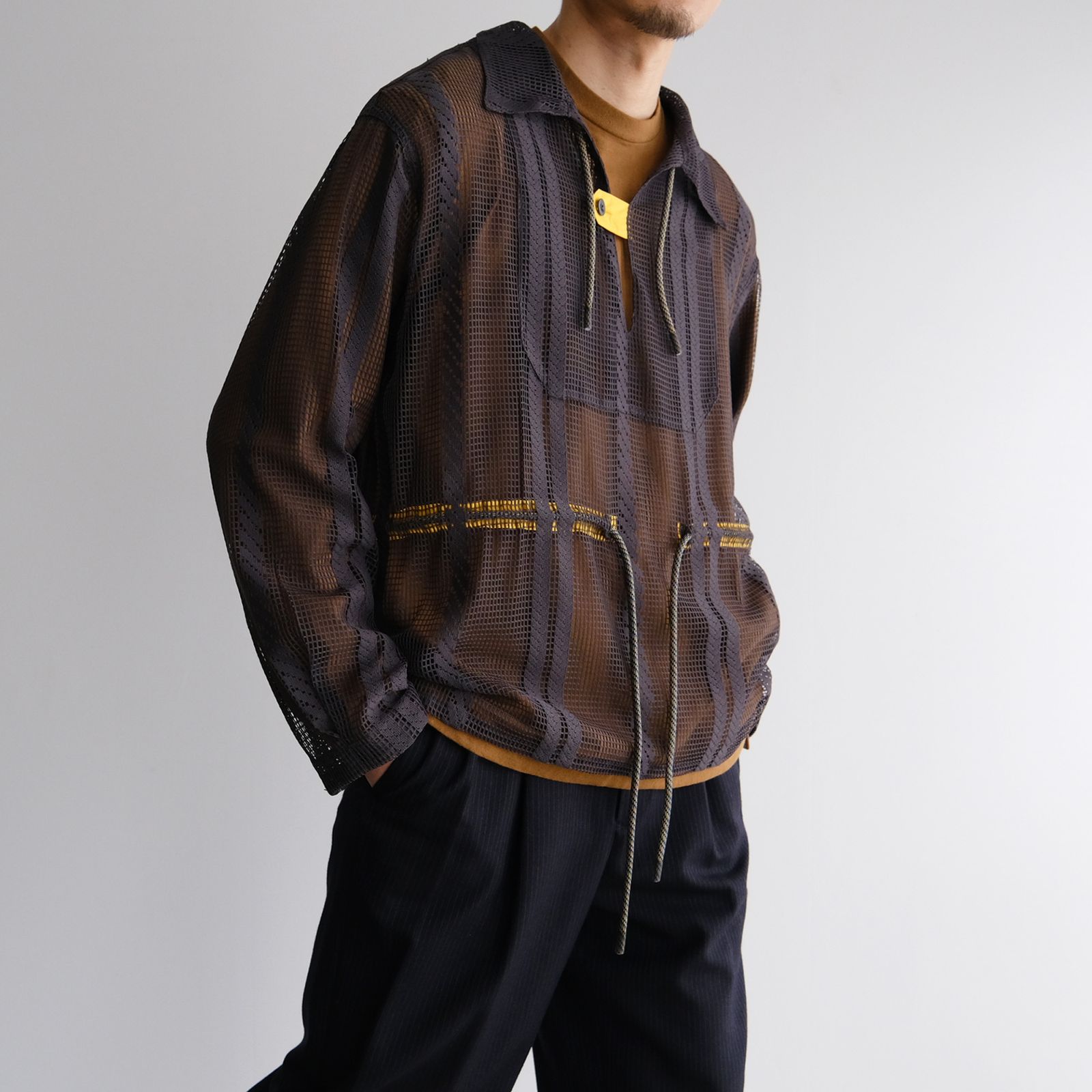 F/CE. - 『ope Mesh Pullover Shirt』-シャツ-（CHARCOAL