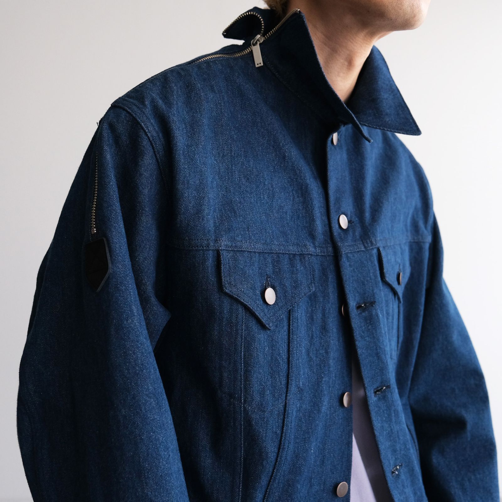 "1"Zip:Denim Jacket - ジャケット（D.Blue / ダークブルー）