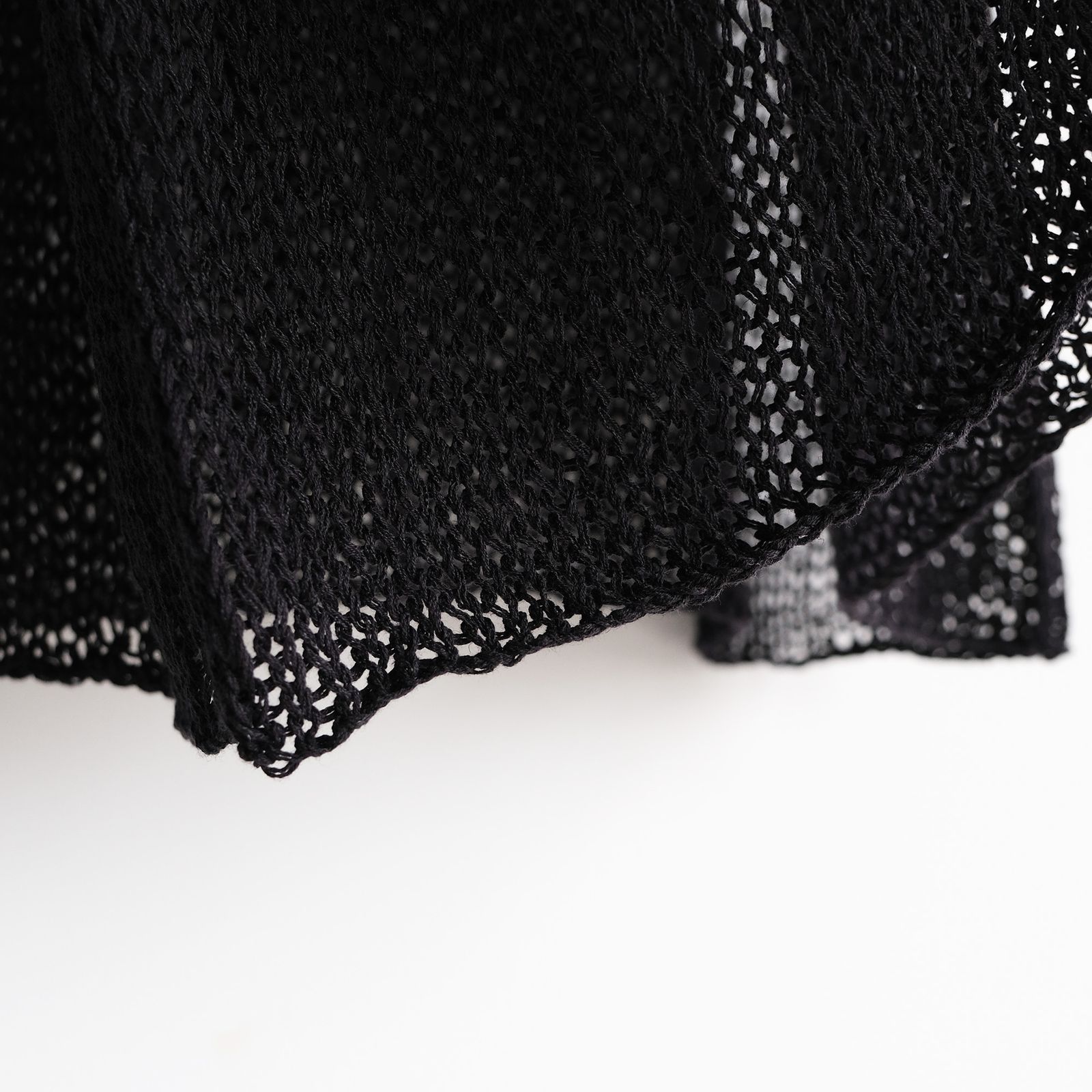 Mesh Knit Slip Dress -ワンピース-（Black / ブラック）