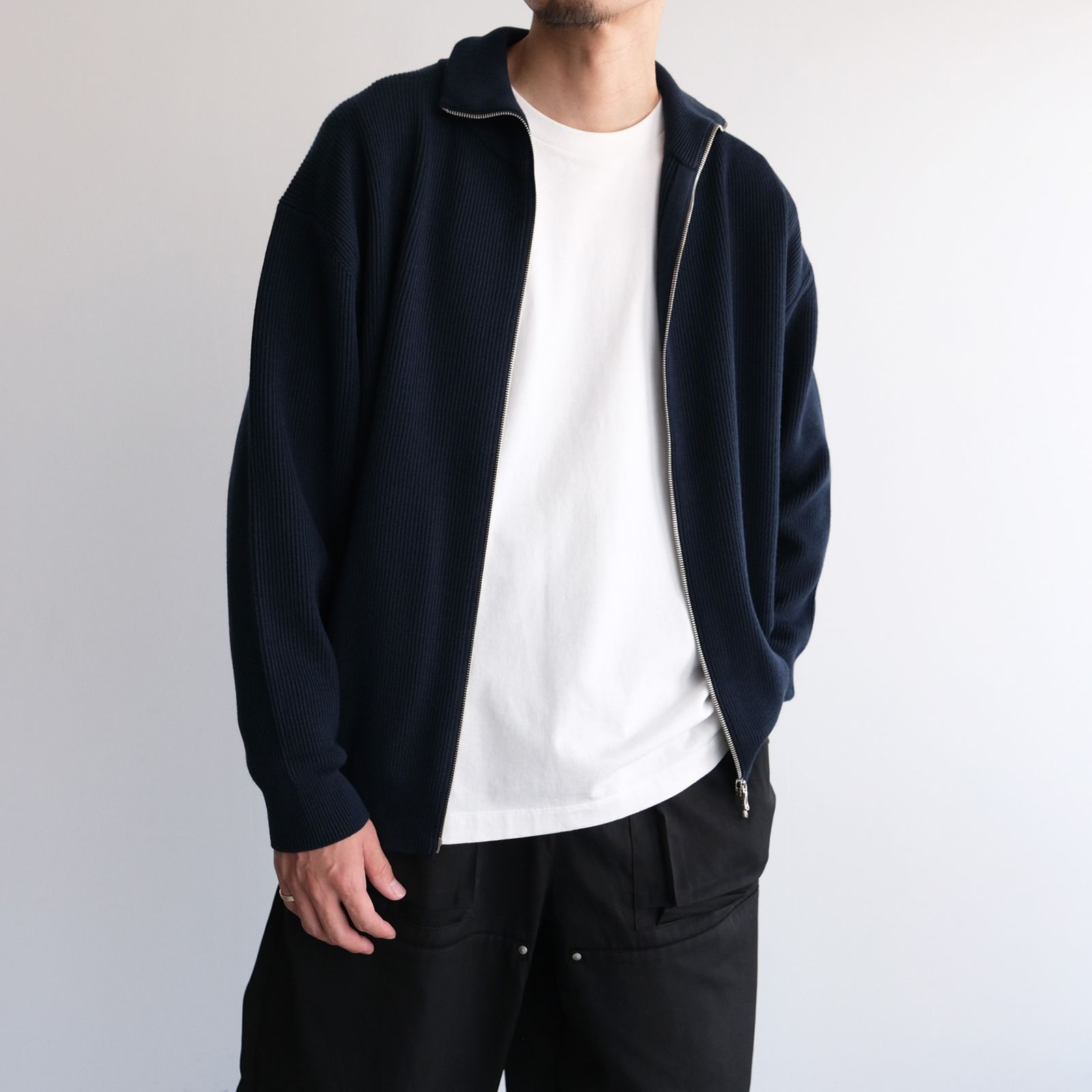 Graphpaper - Hight Density Drivers Knit -ニット-（Navy / ネイビー） | STACK STORE