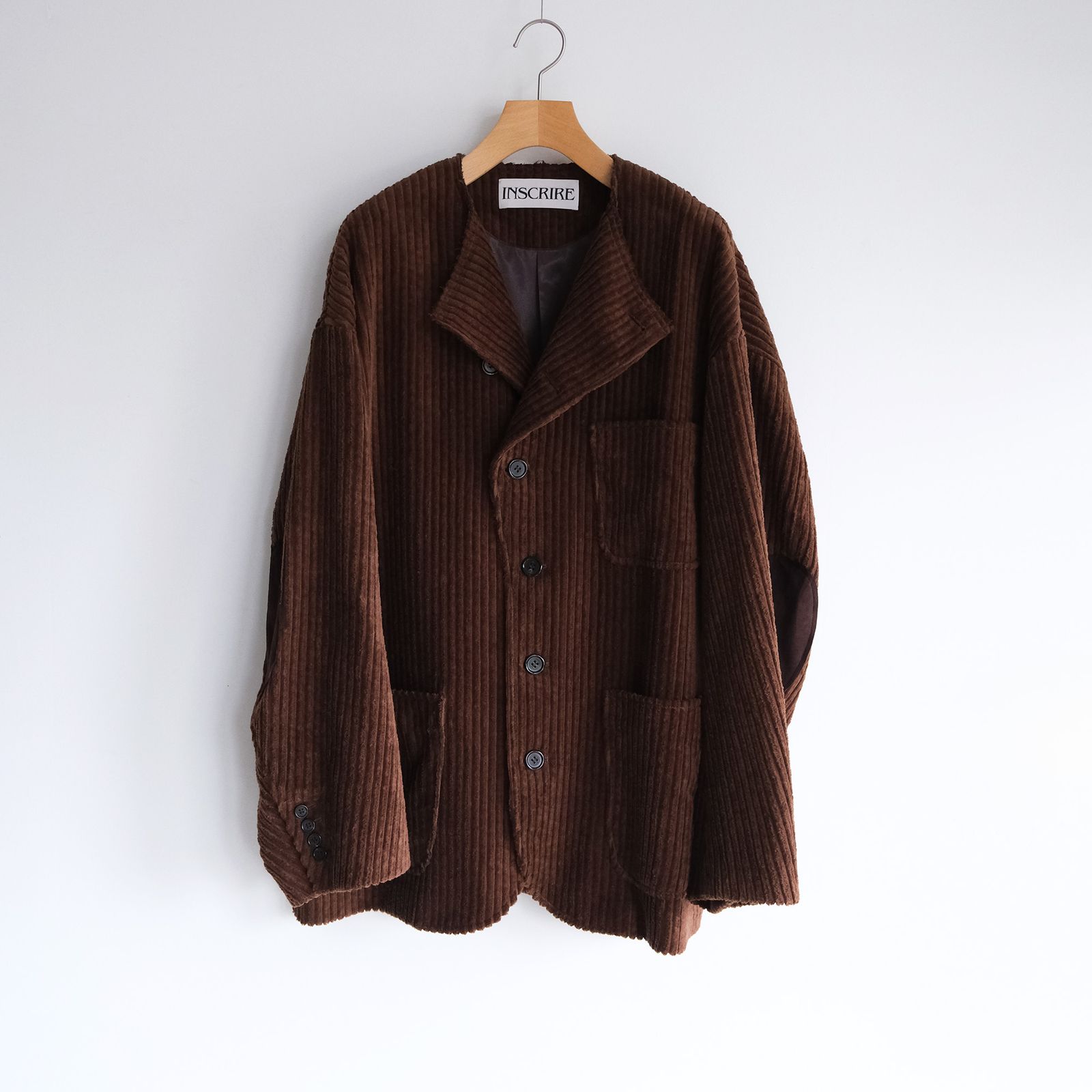 Corduroy Collarless Jacket -ジャケット-（Brown / ブラウン）