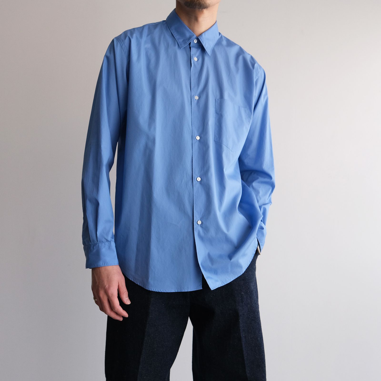 Broad Regular Collar Shirt -シャツ-（Blue / ブルー）GM261-50005B