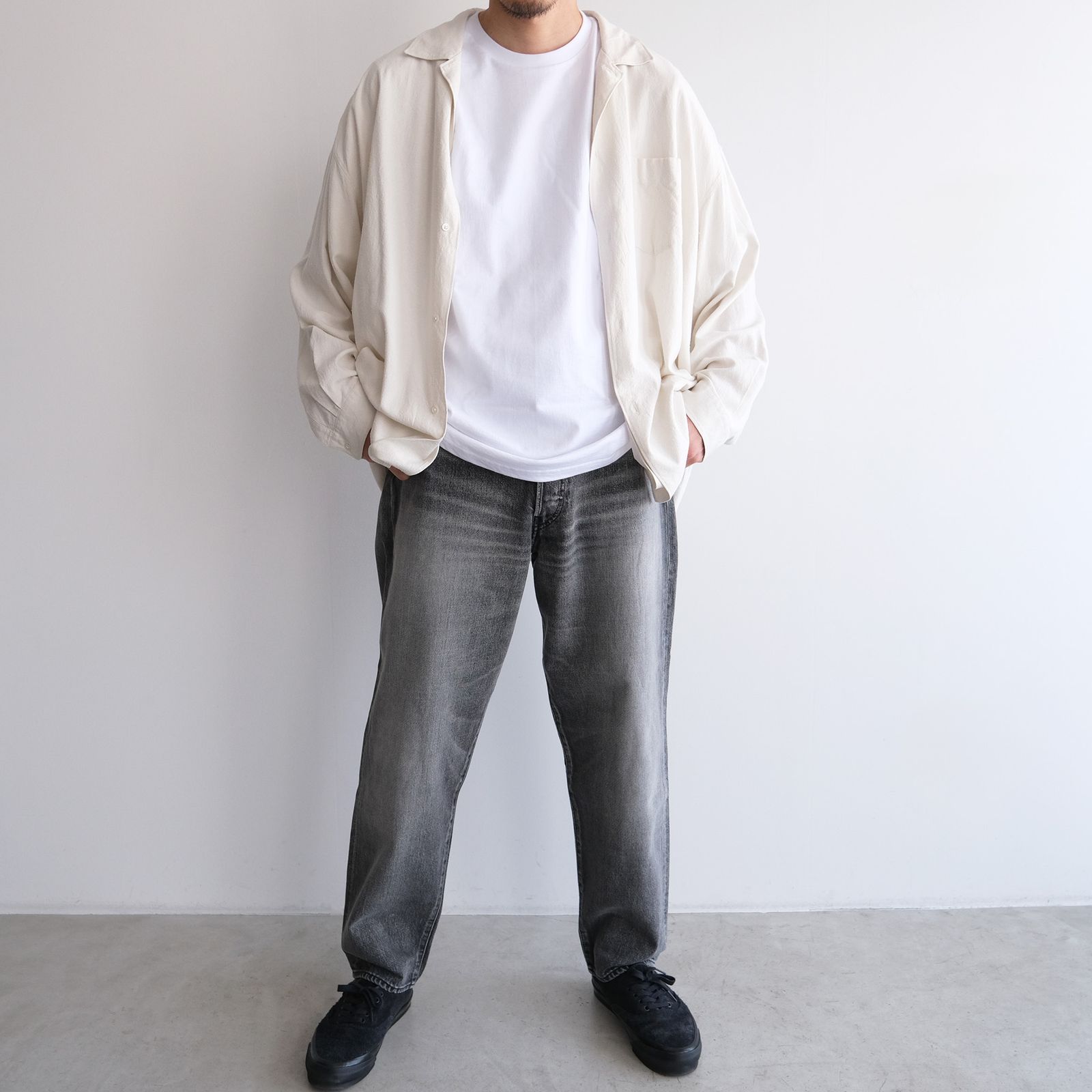 Selvage Denim Five Pocket Tapered Pants -パンツ-（Black Light Fade / ブラックライトフェード）