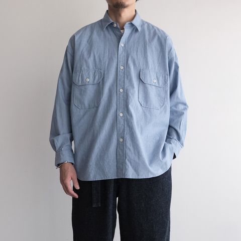 Cotton Chambray Work Shirt -シャツ-（Blue / ブルー）