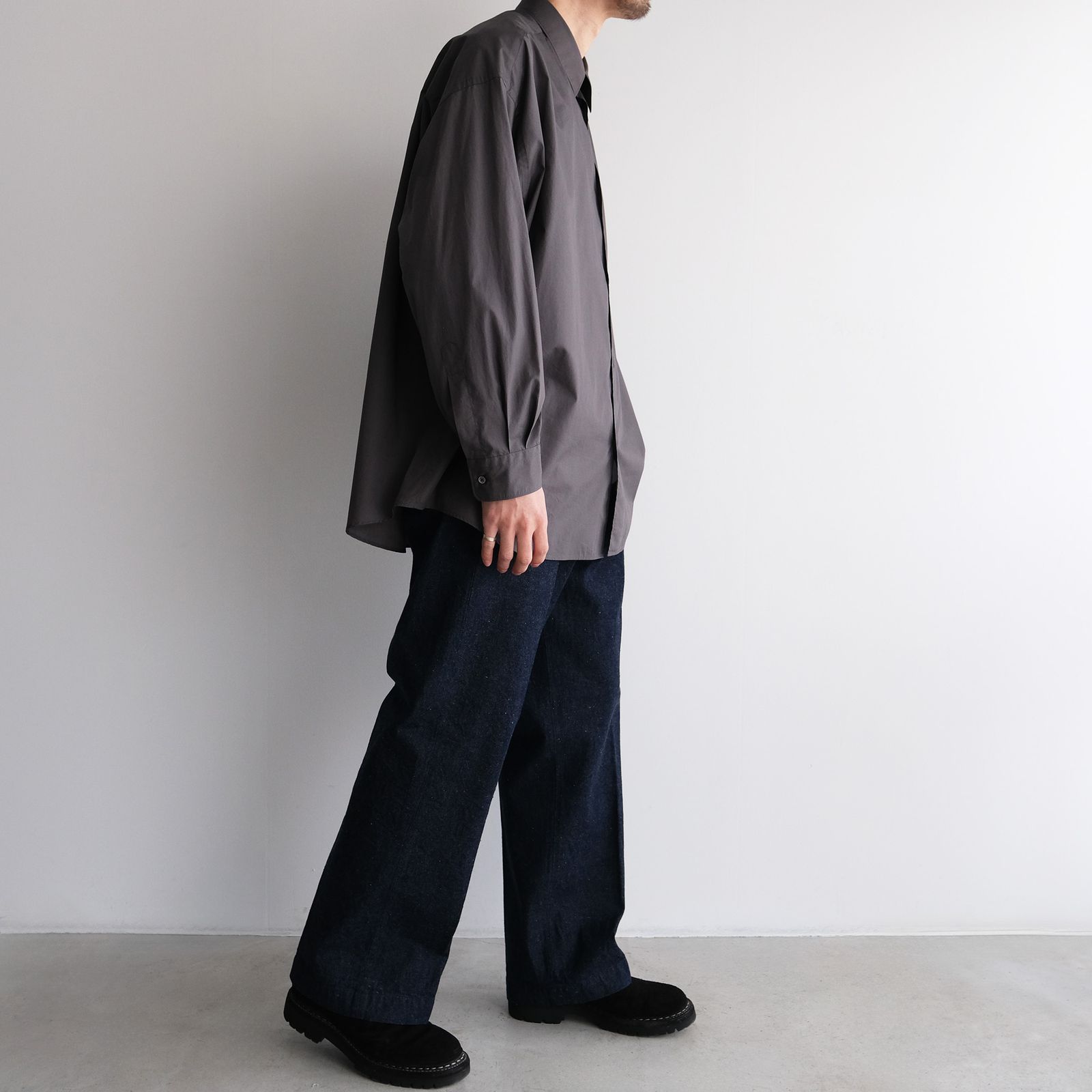 Broad L/S Oversized Regular Collar Shirt -シャツ-（C.Gray / C.グレー）GM261-50001B