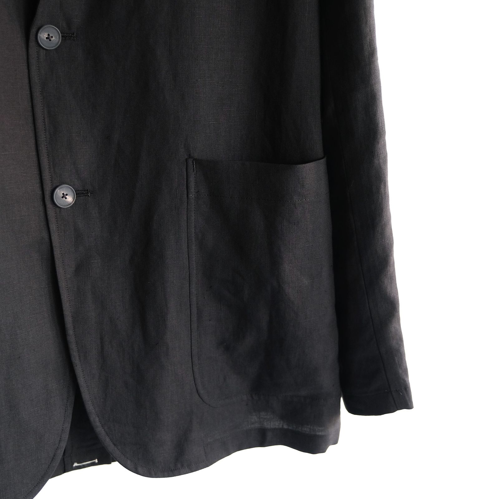 Silk Linen Mixing Tailored Jacket -テーラードジャケット-（Black / ブラック）