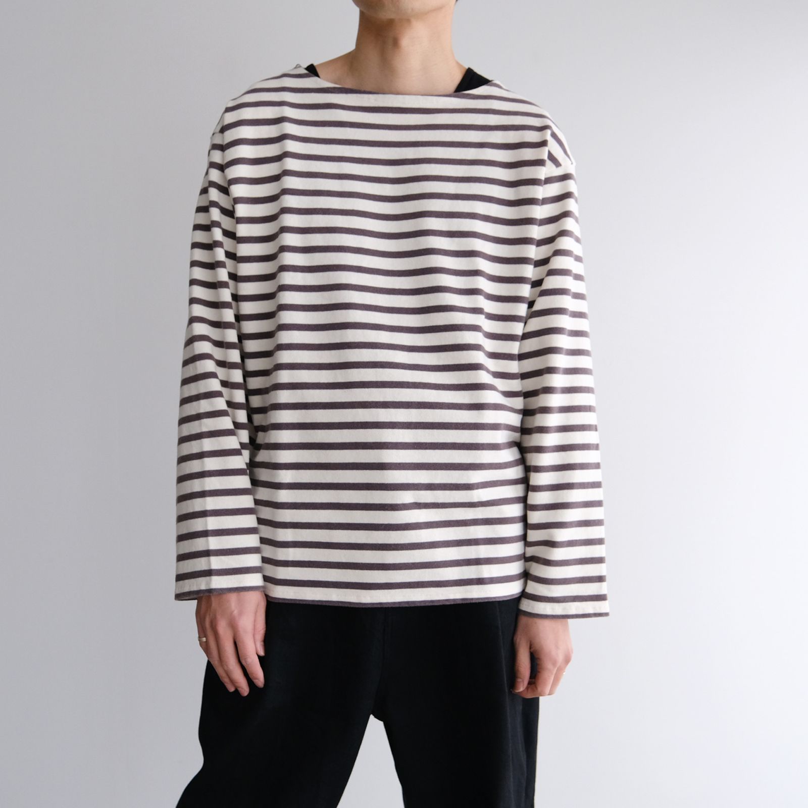 Long Sleeve Border Tee -Tシャツ-（Black / ブラック）