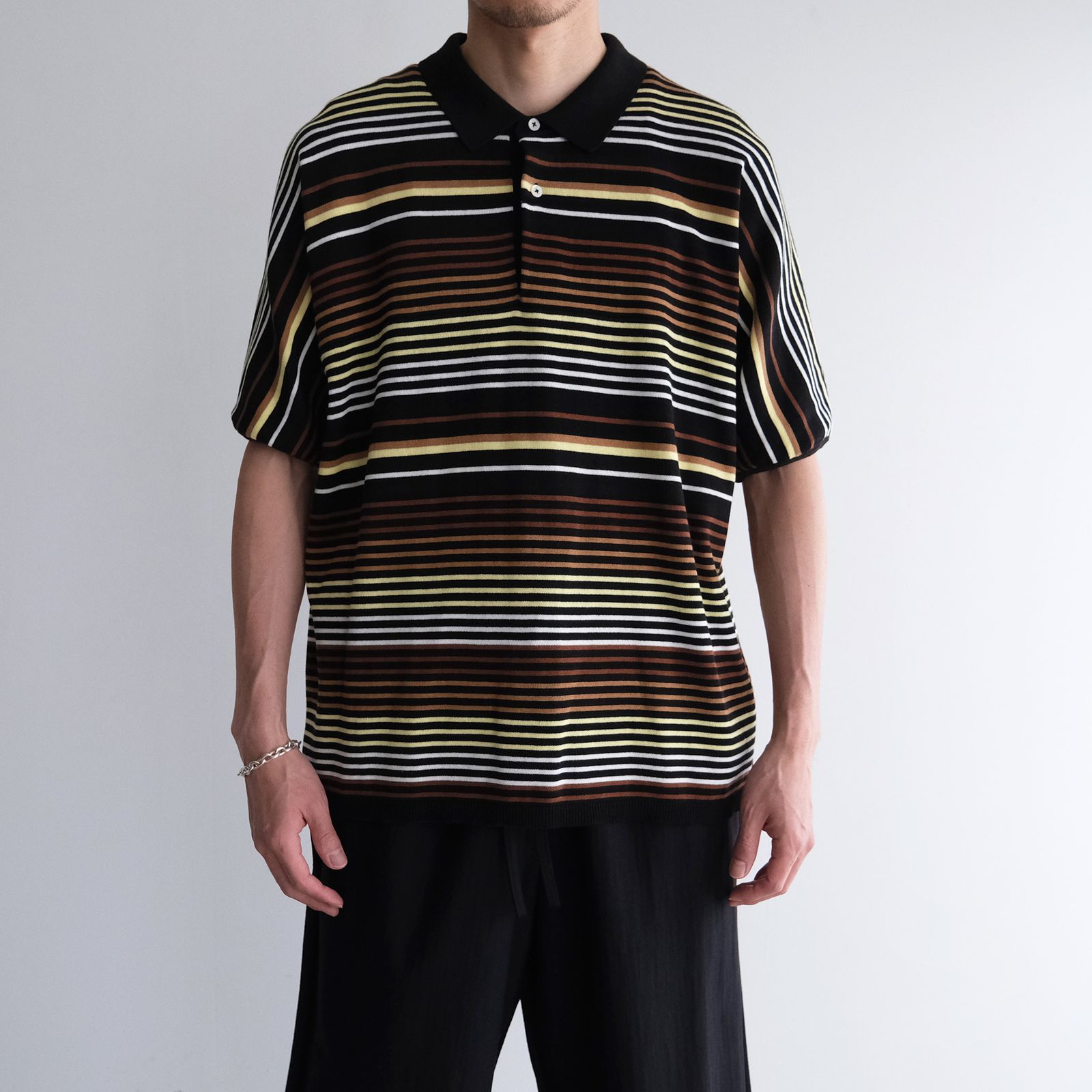 Gradation Stripe Polo -ポロシャツ-（Brown / ブラウン）