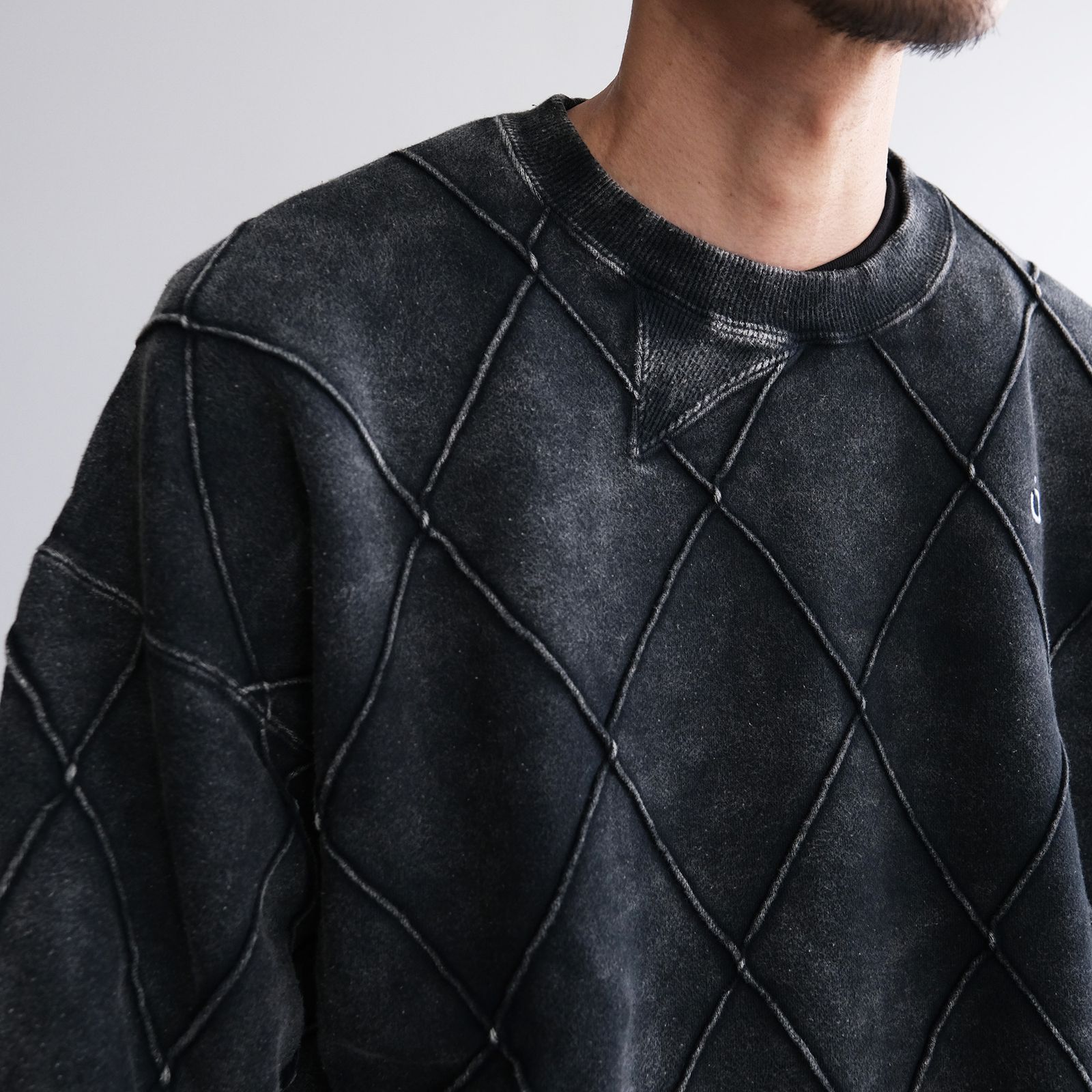 Hand Dye Diamond Twist Sweat -スウェット-（Black / ブラック）