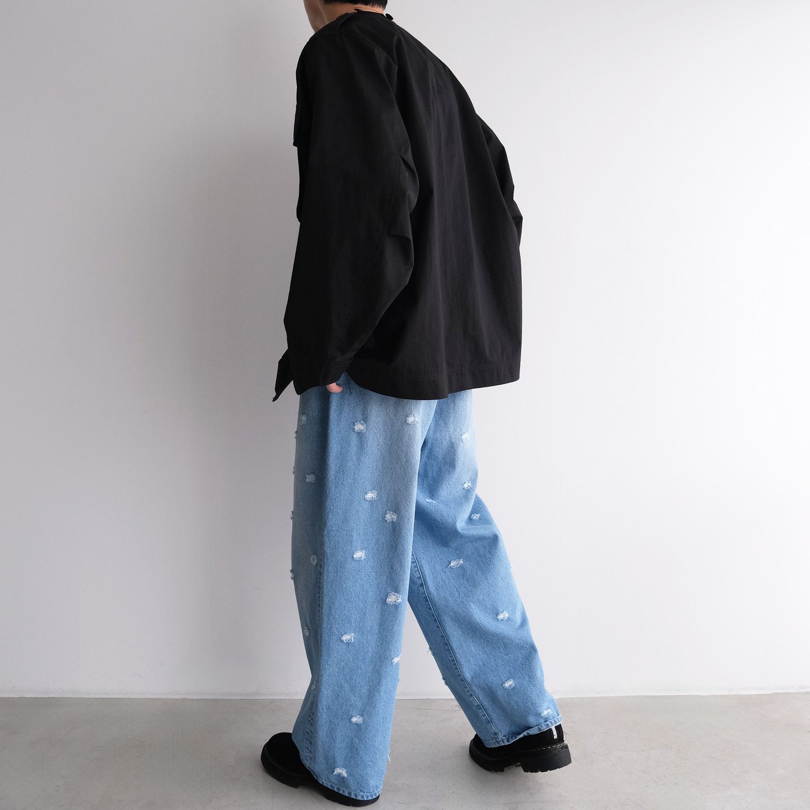 Dot Hole Denim Pants -デニム-（Blue Used / ブルー ユーズド）