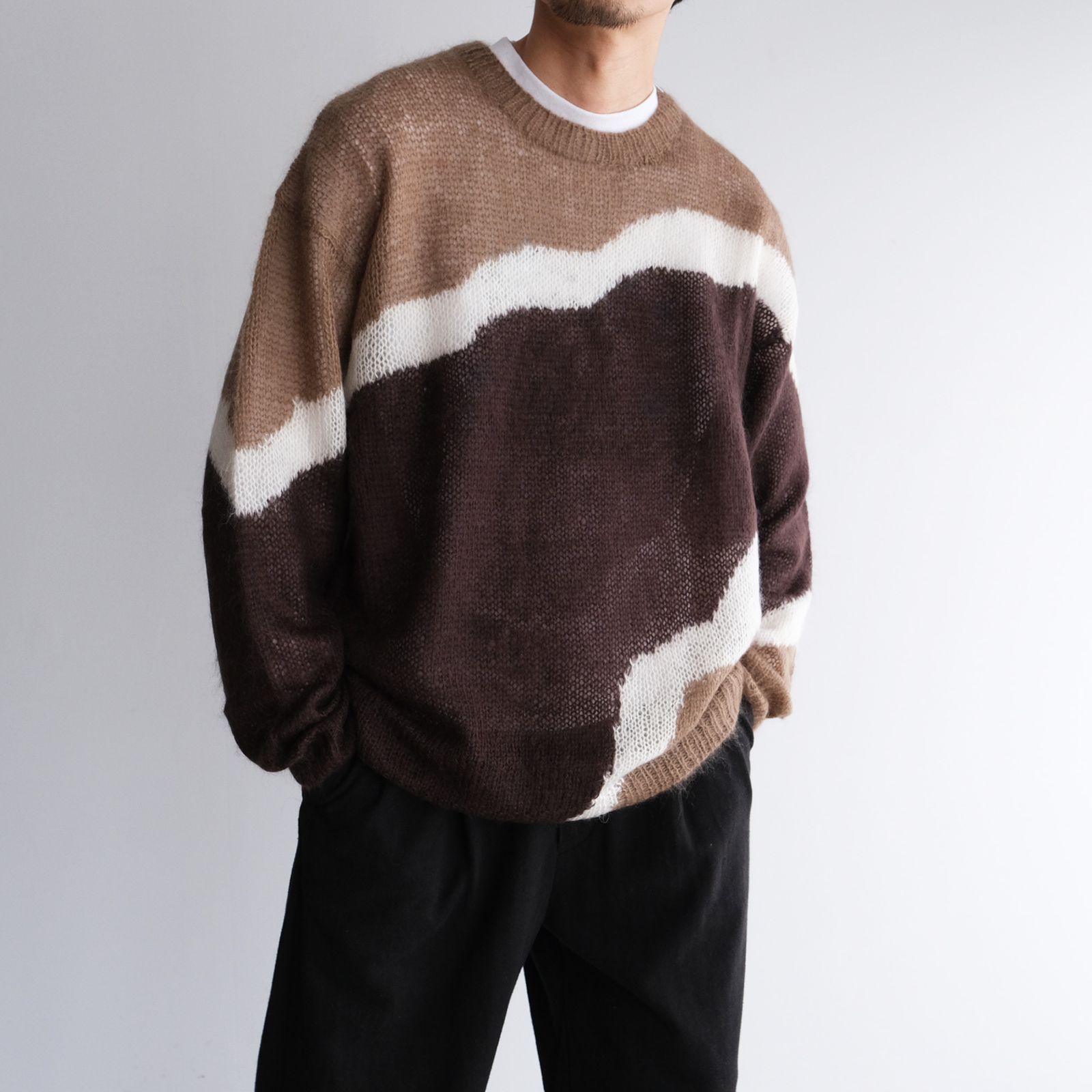 Hand Knitted Mohair Sweater -ニット-（Brown / ブラウン）