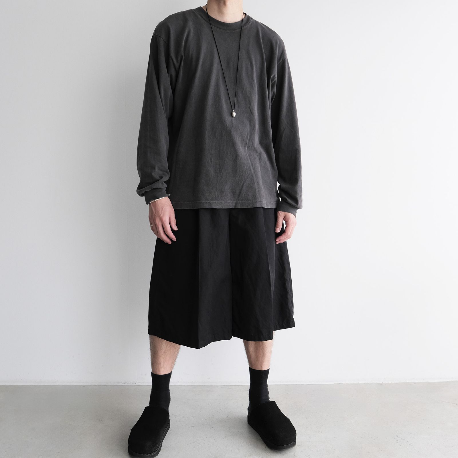 Cotton Washer Half Pants -ショーツ-（Black / ブラック）