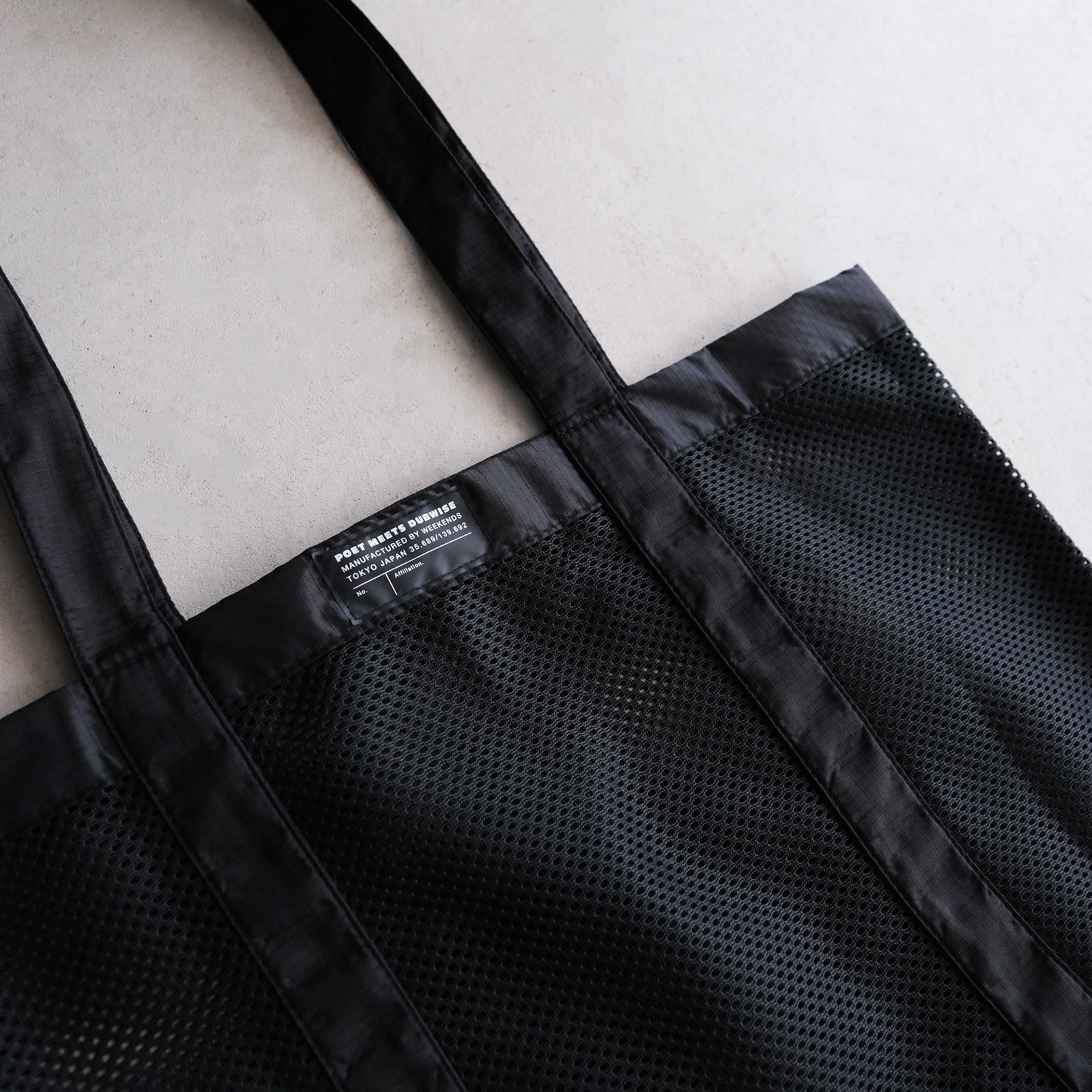 PMD Logo Mesh Tote -バッグ-（Black / ブラック）