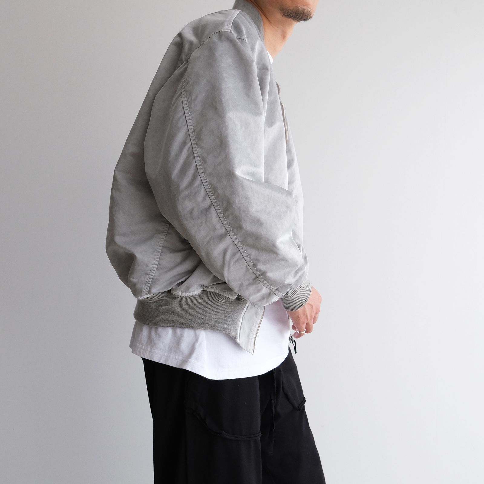 Hand-Dyed Bomber Jacket -ジャケット-（Gray / グレー）