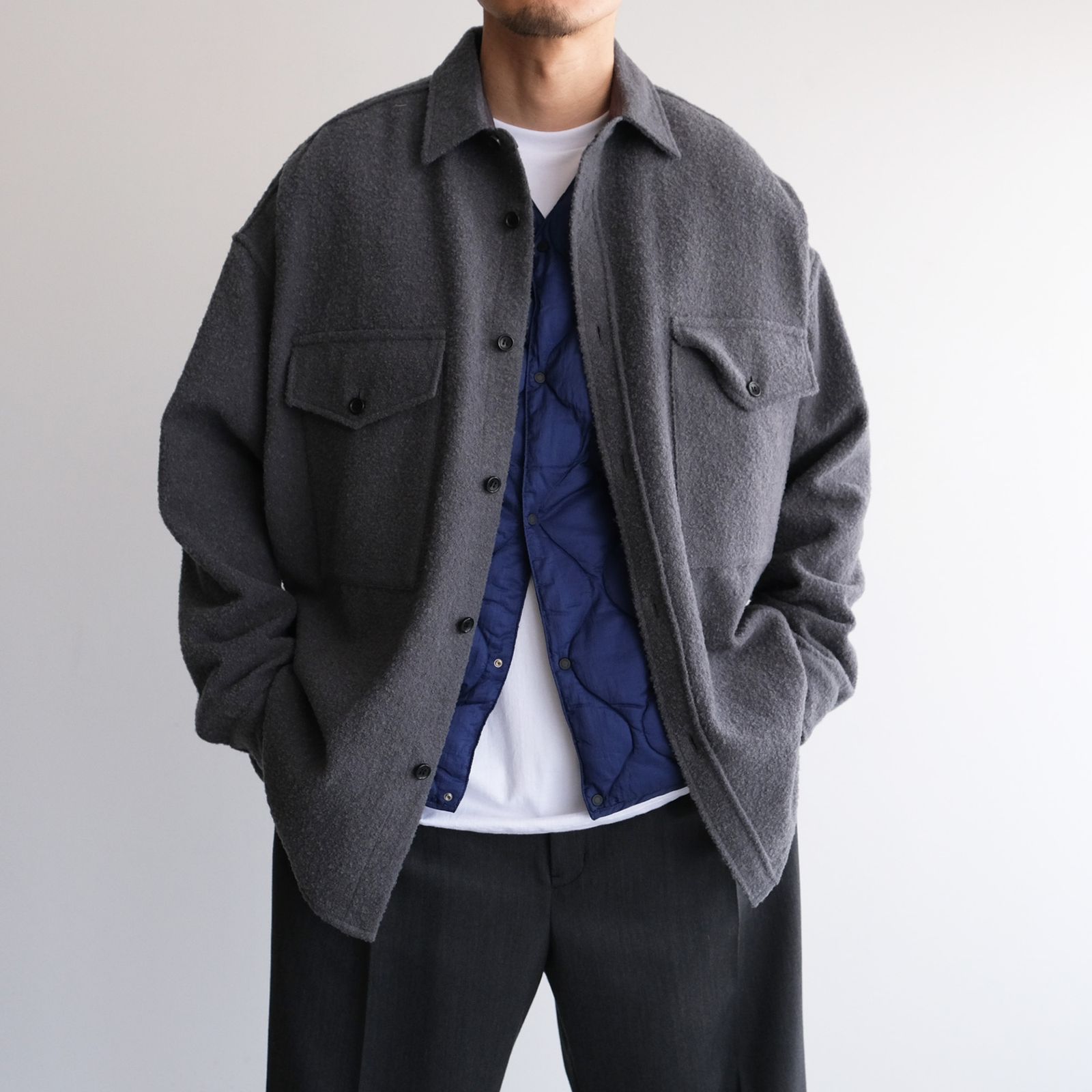 Graphpaper - Tri-Spin Loop CPO Shirt -ジャケット-（Gray / グレー） | STACK STORE