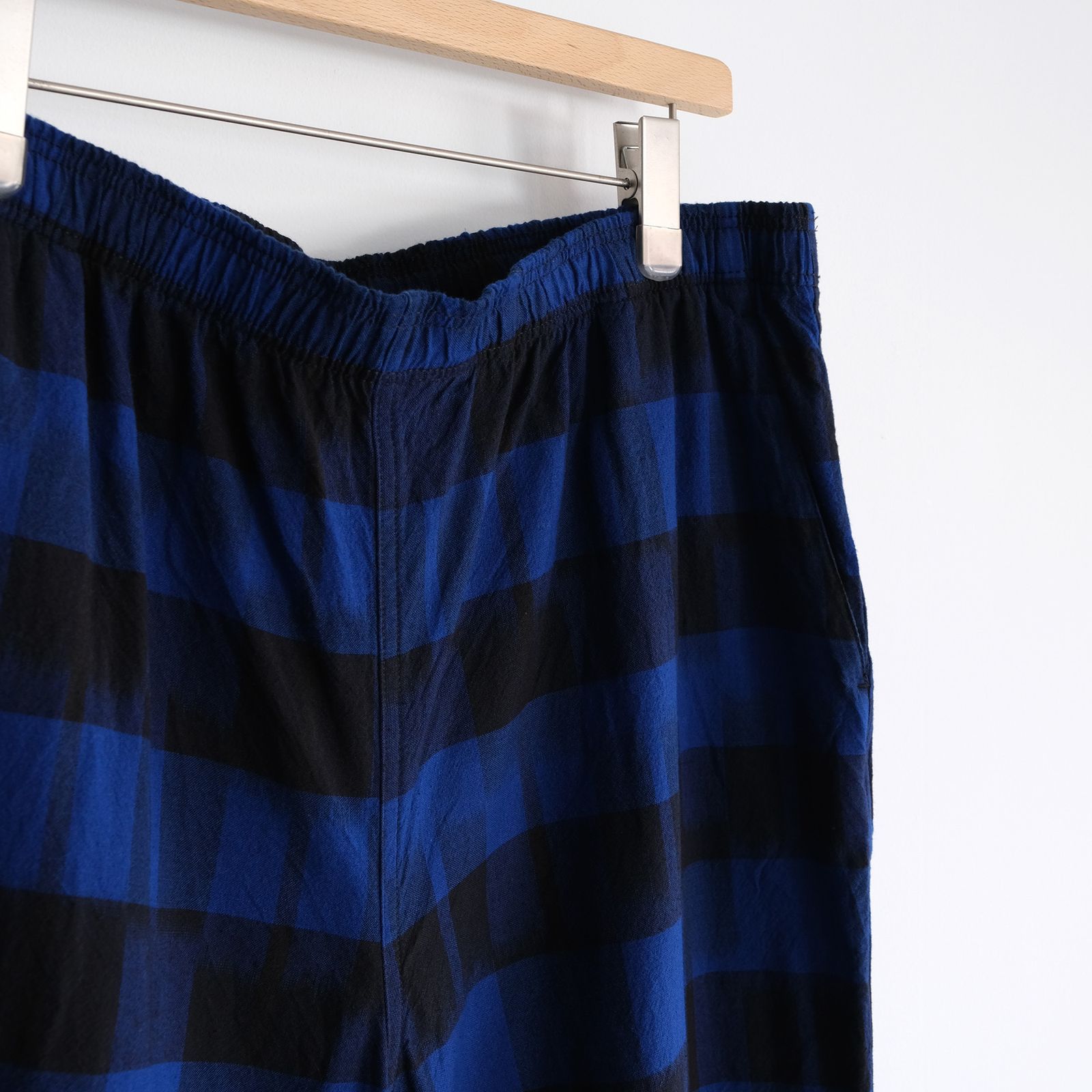 Ikat Check Easy Pants -パンツ-（Navy×Black / ネイビー×ブラック）