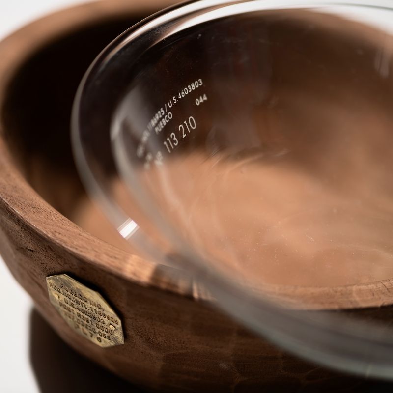 Vintage Wooden Bowl With Glass -ボール-