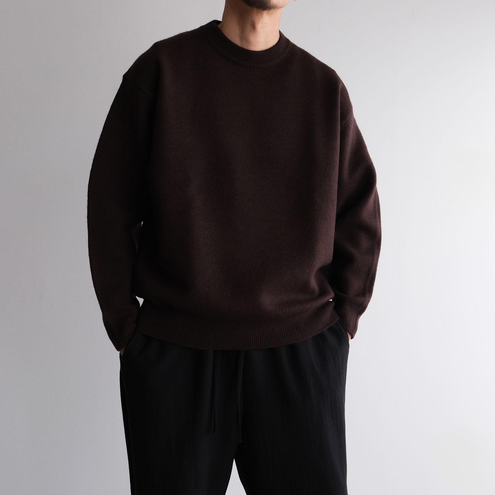 Felted Merino Wool Foodie Knit -パーカー-（Brown / ブラウン）