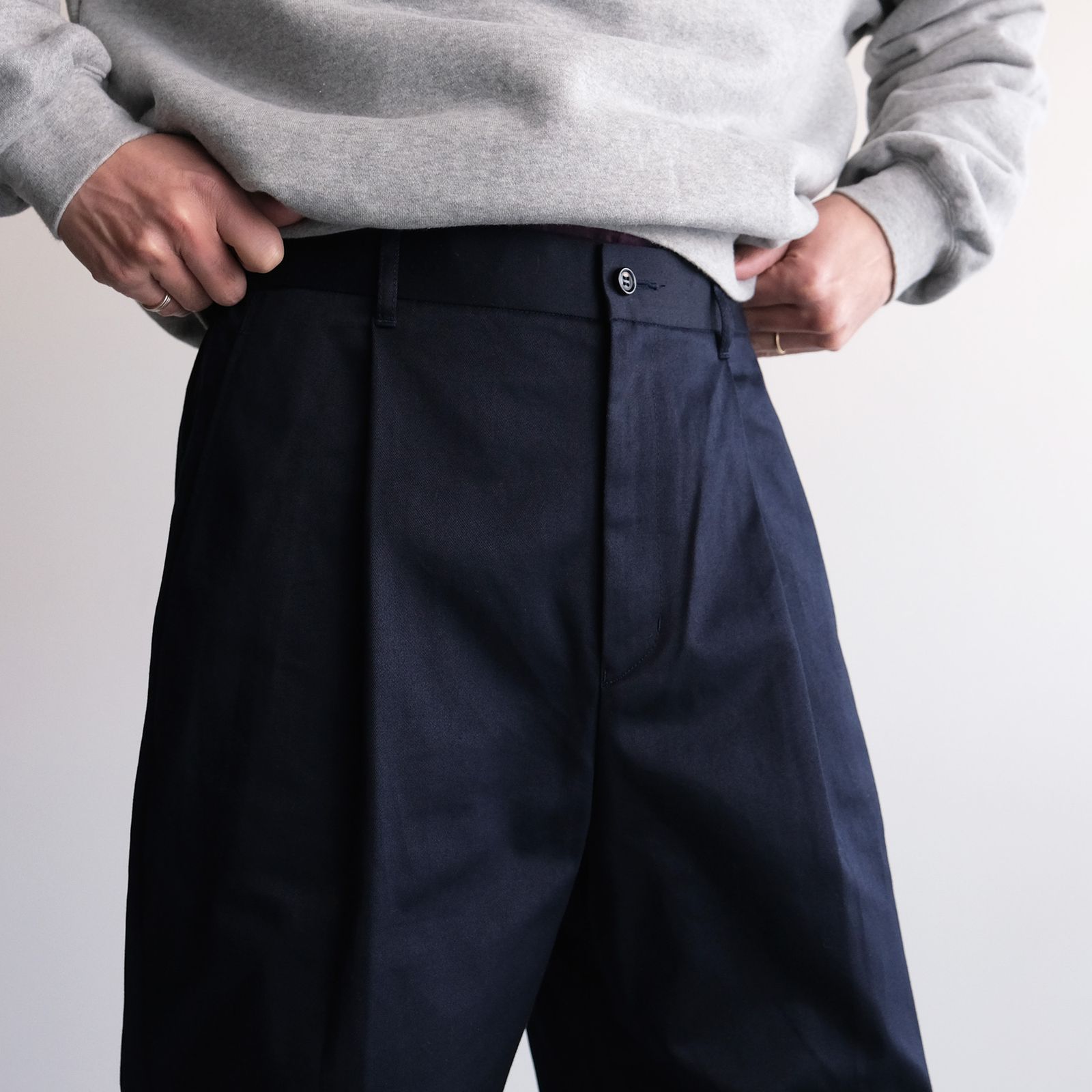 Westpoint Chino Wide Straight Trousers -パンツ-（Navy / ネイビー）