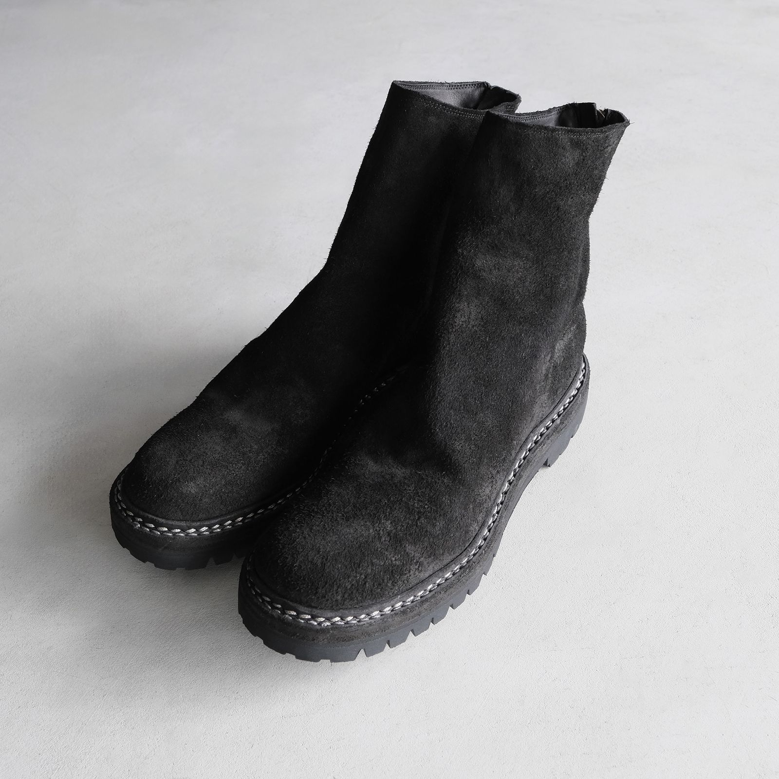 796V_N Horse Reverse Back Zip Boot -ブーツ-（Black / ブラック）