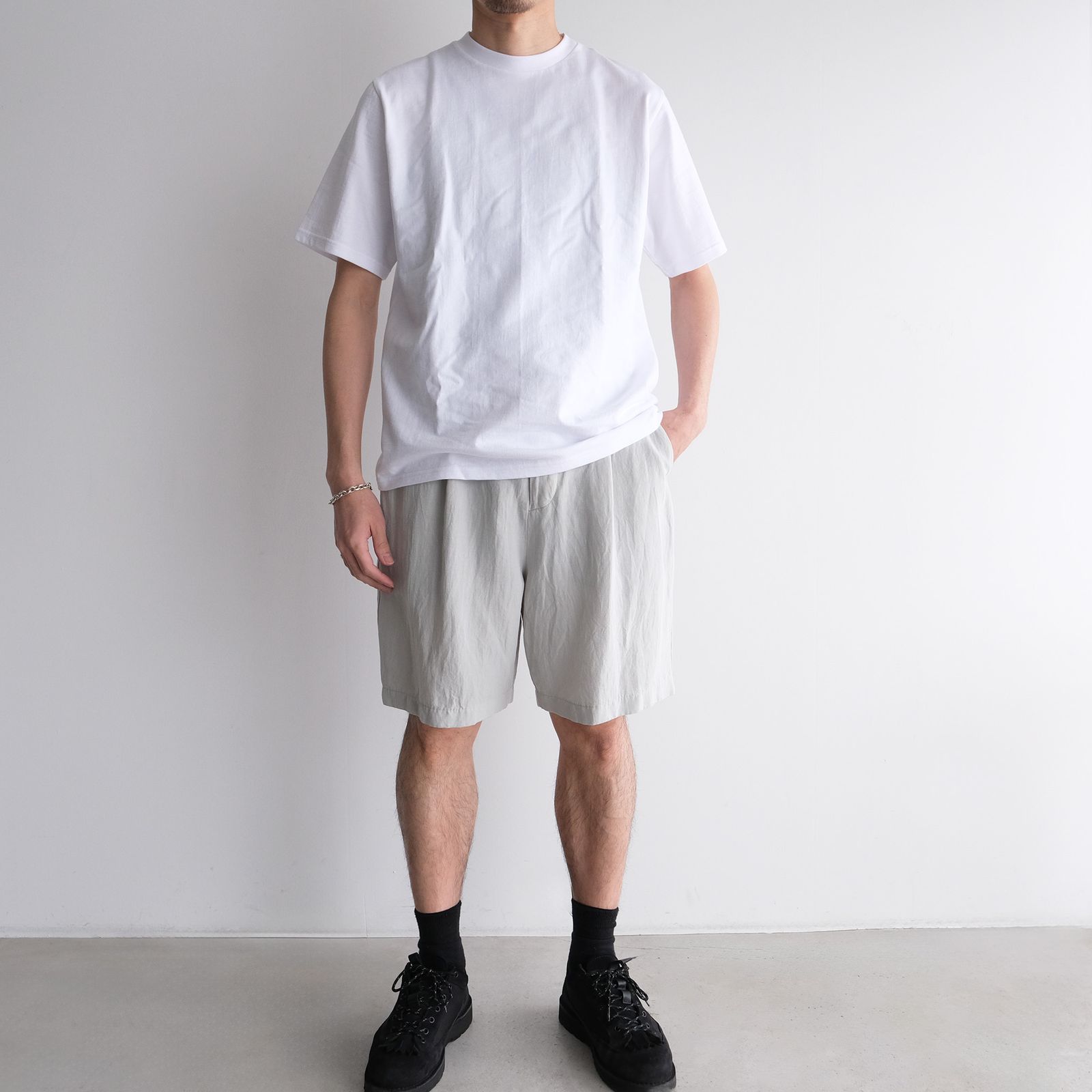 Cotton Linen Voile Loose Fit Shorts -パンツ-（Sax / サックス）