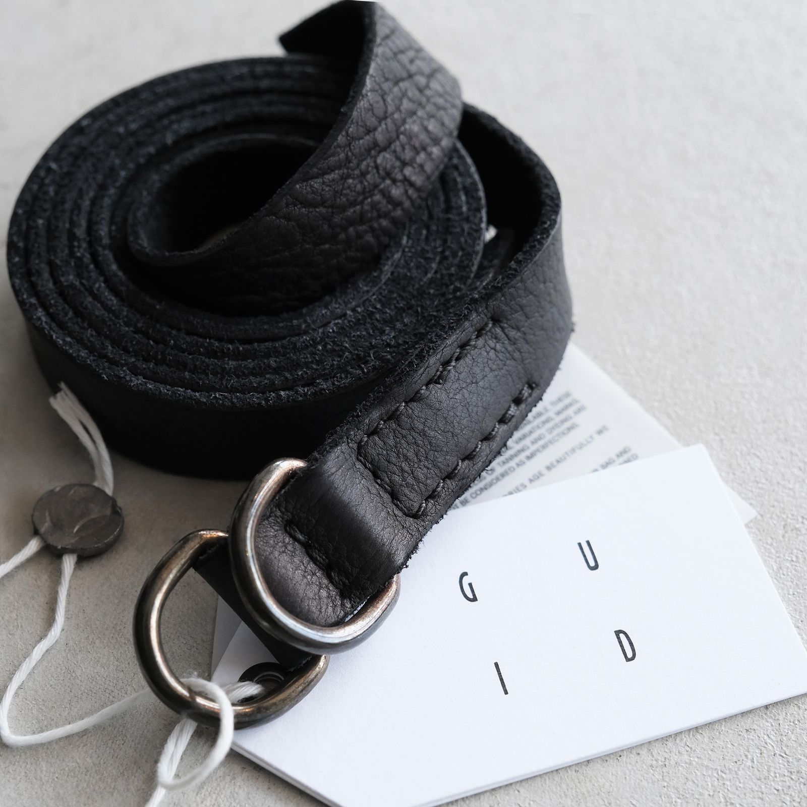 Bison Full Grain Unisex Leather Belt -ベルト-（Black / ブラック）