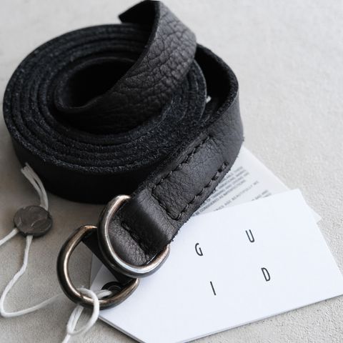Bison Full Grain Unisex Leather Belt -ベルト-（Black / ブラック）