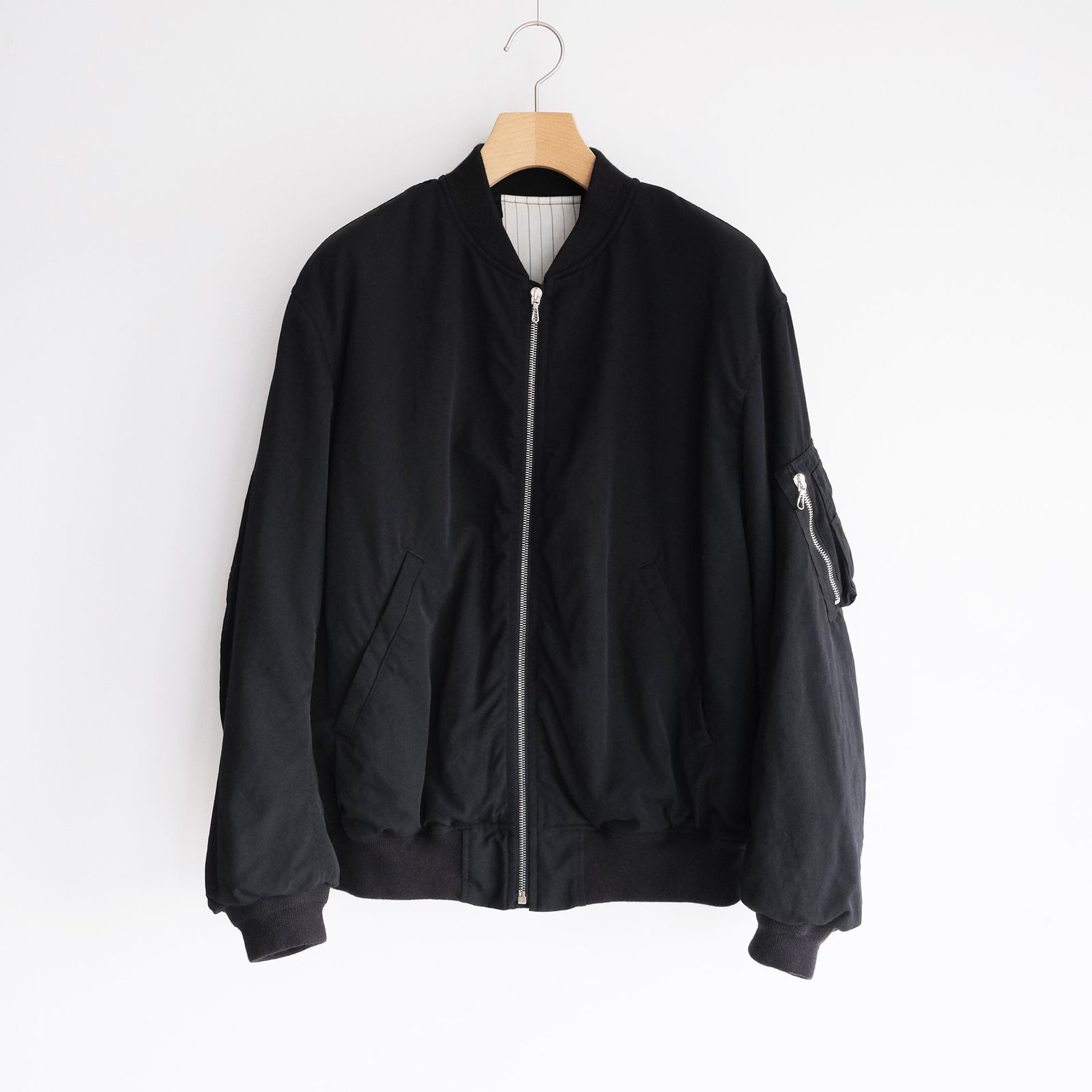 Fulled Wool Twill Flight Jacket -ジャケット-（Black / ブラック）GU263-30411