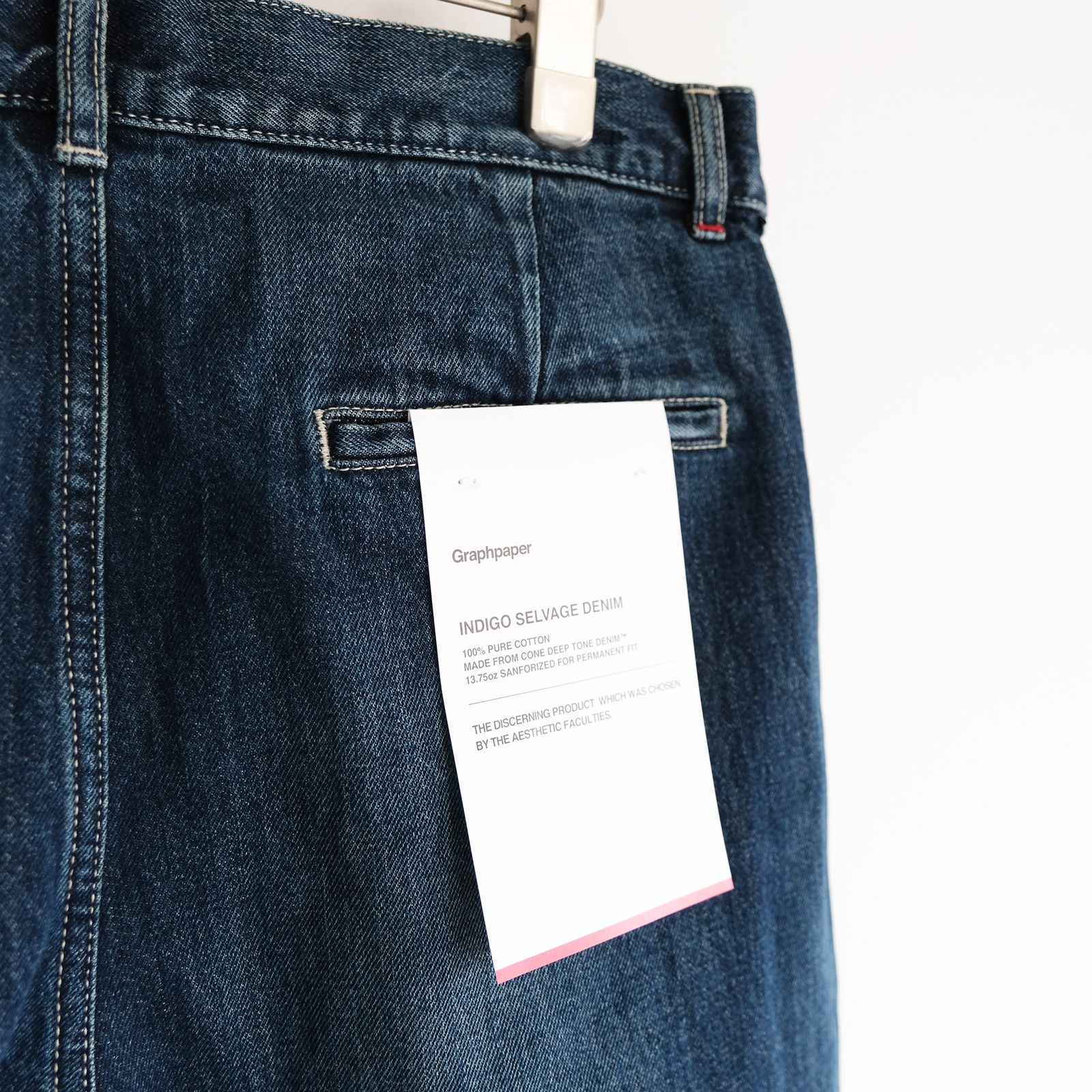 Selvage Denim Two Tuck Tapered Pants -パンツ-（Indigo Dark Fade / インディゴダークフェード）