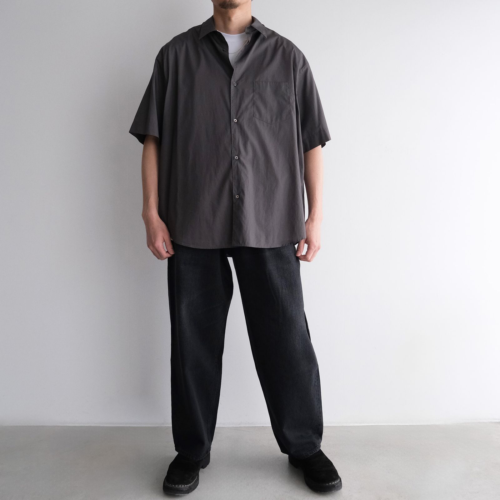 Broad S/S Oversized Regular Collar Shirt -シャツ-（C.Gray / C.グレー）GM261-50003B