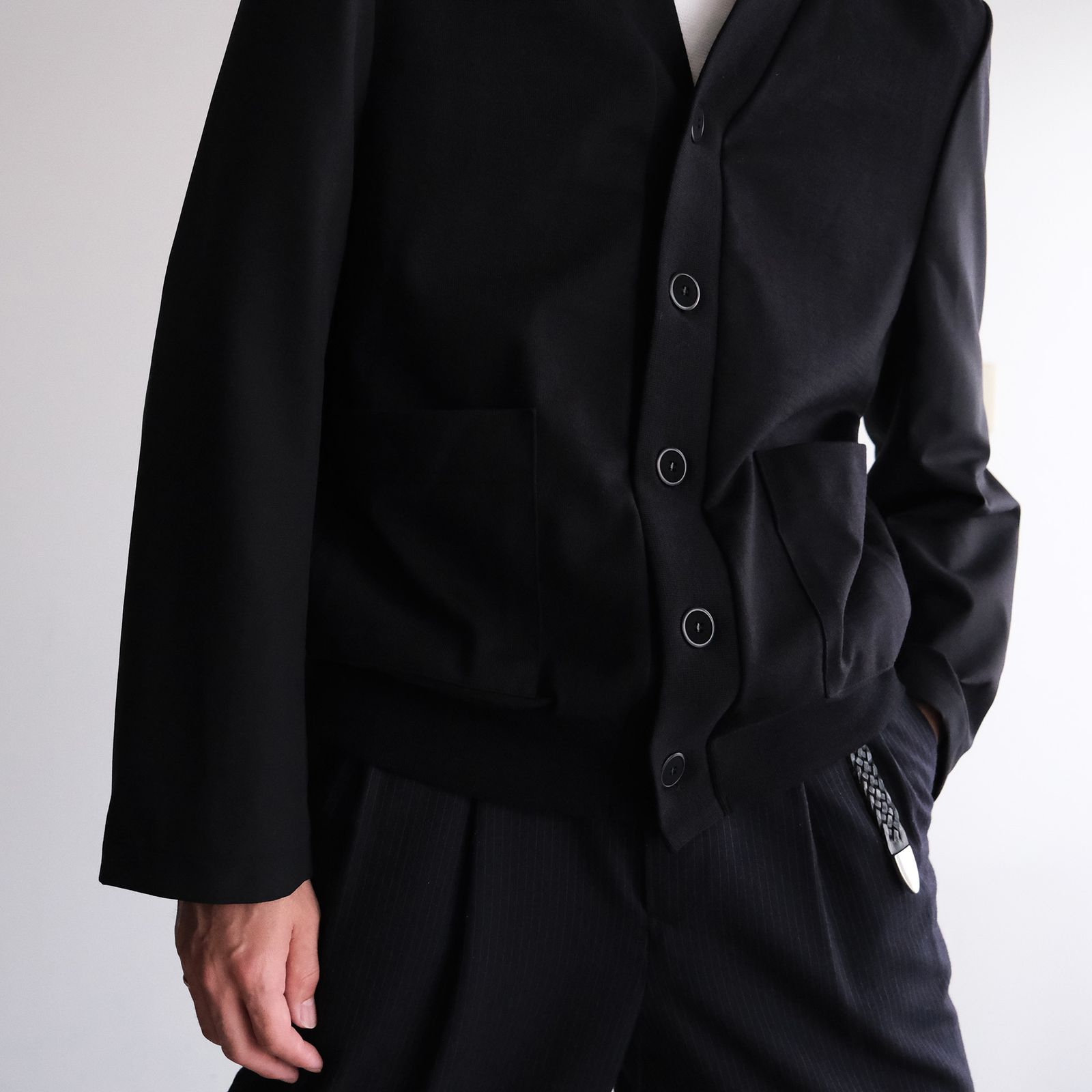 Un(i)Form Jersey：Docking Cardigan - カーディガン-（Black / ブラック）