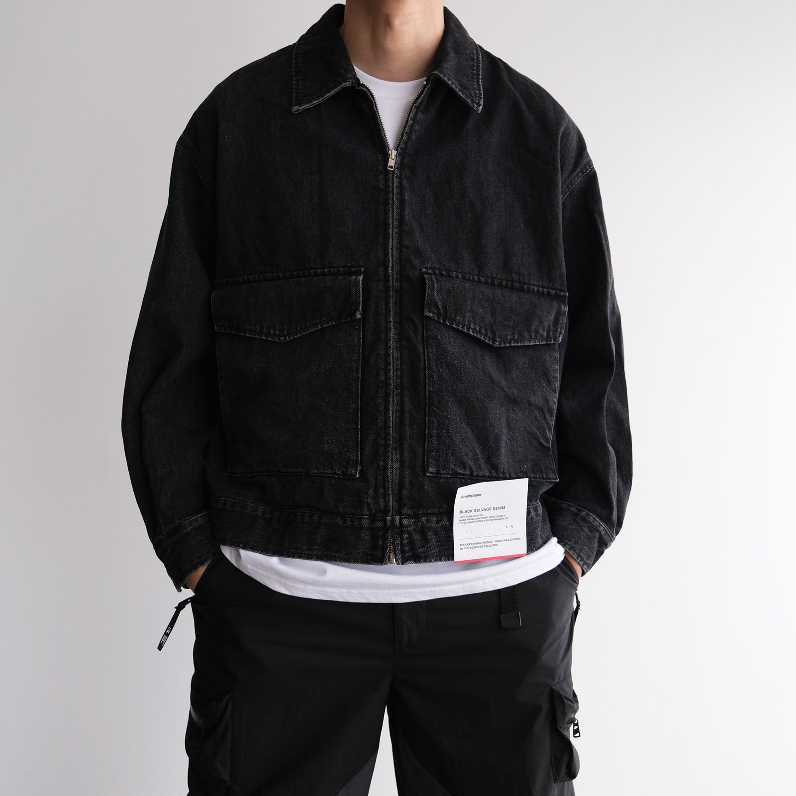 FRKM SCD 変形ジャケット ブラック Graphpaper - Selvage Denim Zip Jacket -デニムジャケット
