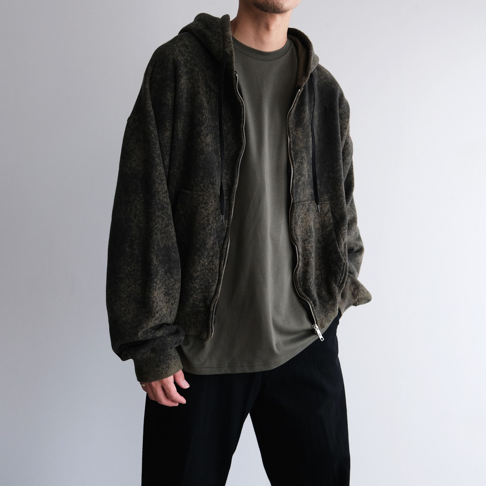 Brushed Mockrody Crew Neck L/S Tee -Tシャツ-（Green / グリーン）