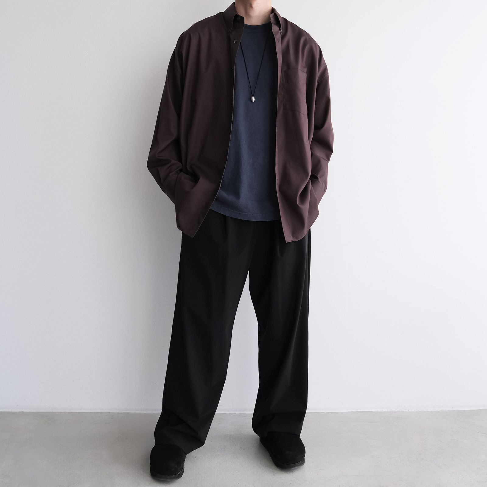 Easy Care Poplin L/S Oversized B.D Shirt -シャツ-（Brown / ブラウン）GM263-50620