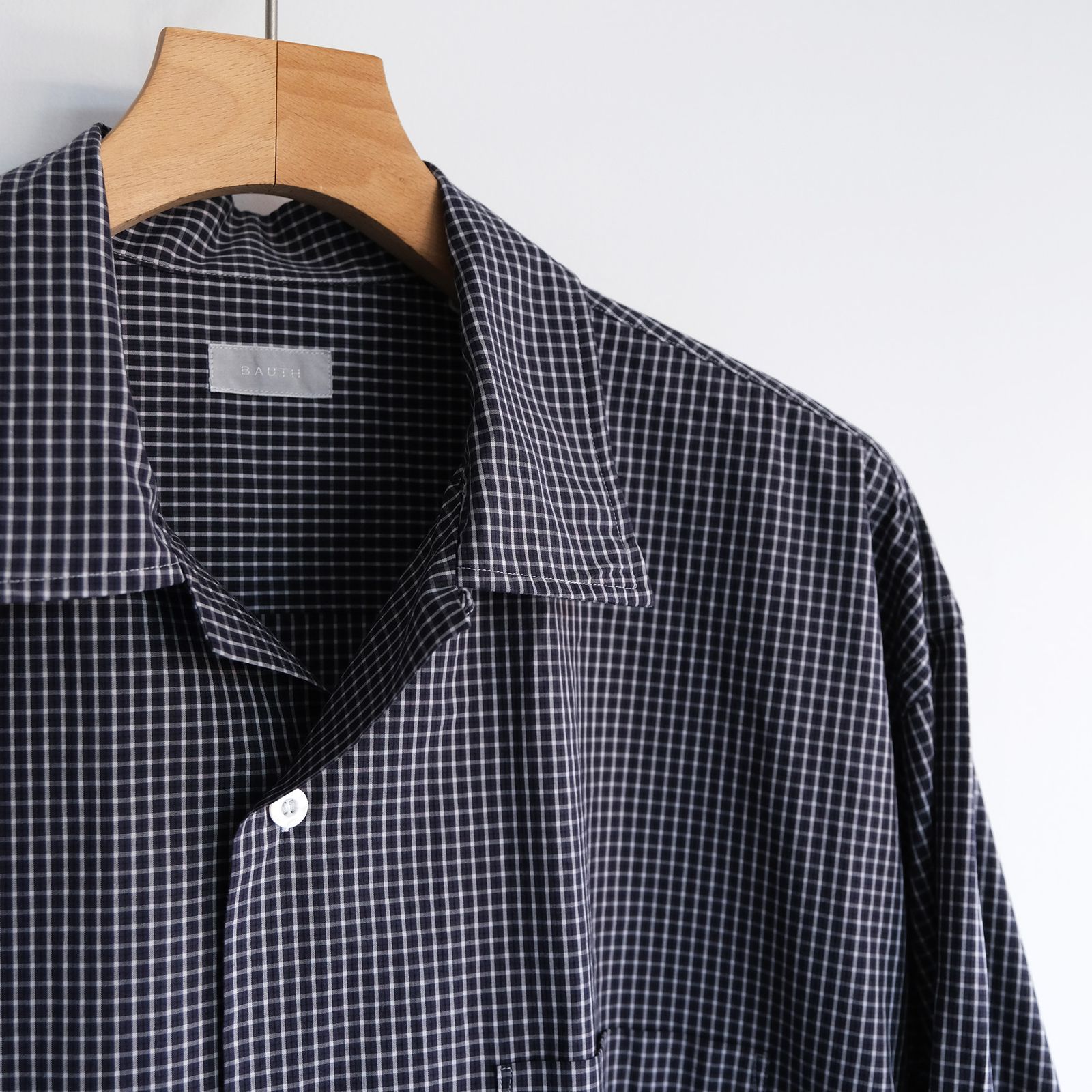 Check Open Collar Shirts -シャツ-（Blue Check / ブルーチェック）
