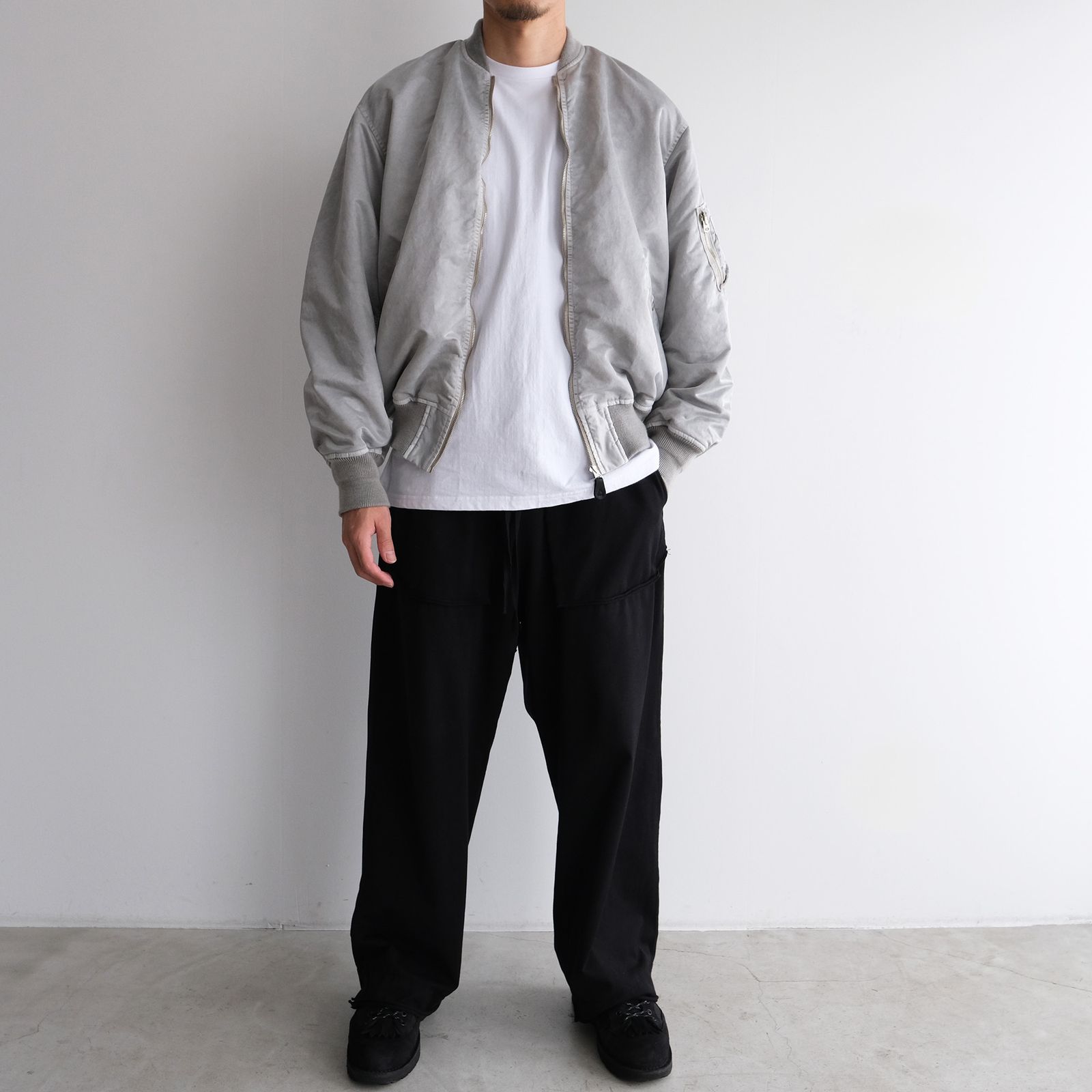 Hand-Dyed Bomber Jacket -ジャケット-（Gray / グレー）