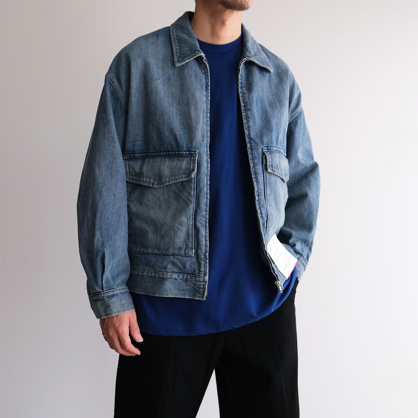 Brushed Mockrody Crew Neck L/S Tee -Tシャツ-（Blue / ブルー）