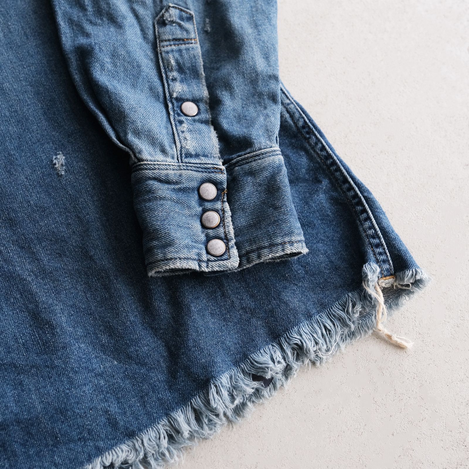Cotton Denim -Western Shirts -シャツ-（L.Indigo / ライトインディゴ）
