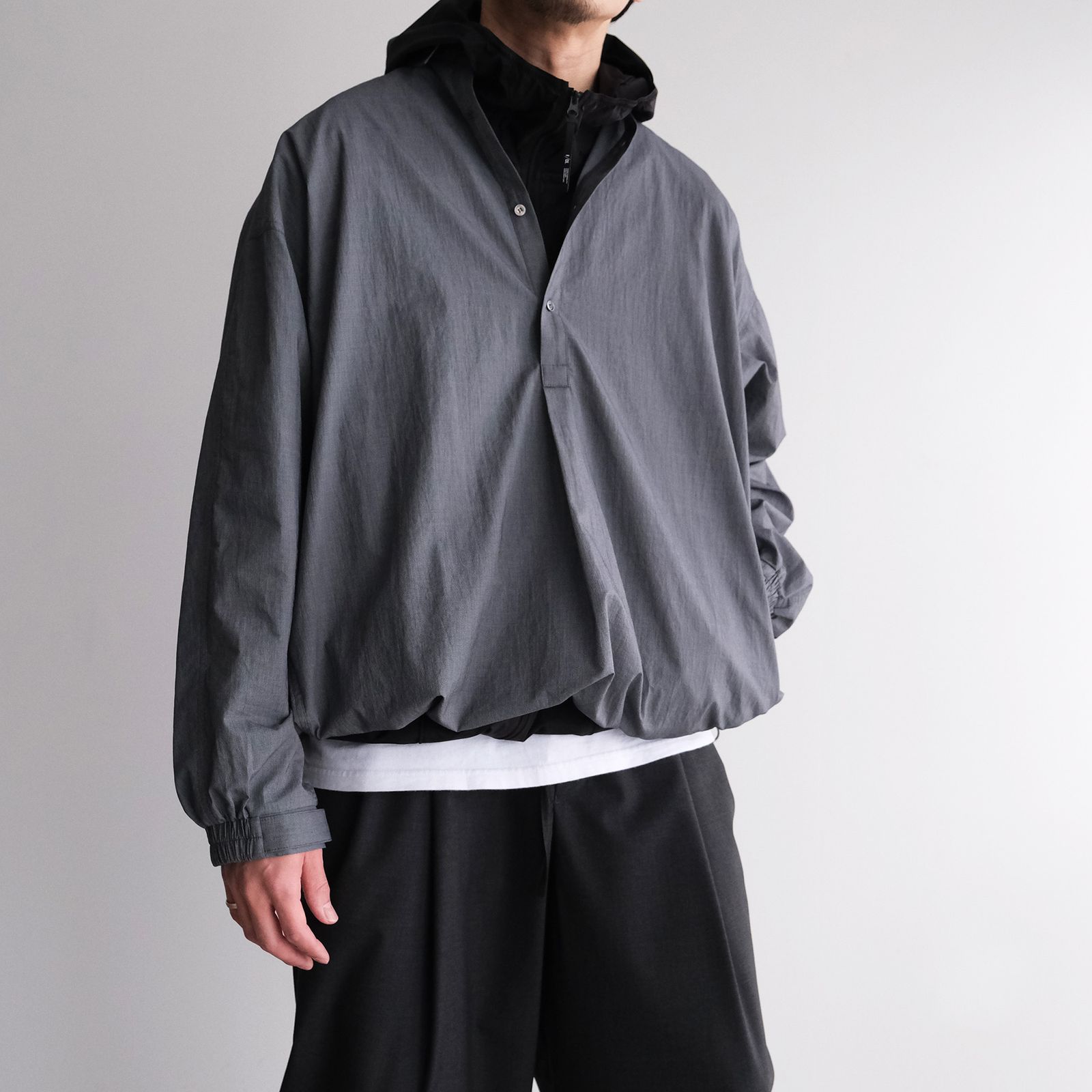 Seersucker Pullover Shirt -シャツ-（Gray / グレー）GU261-50445