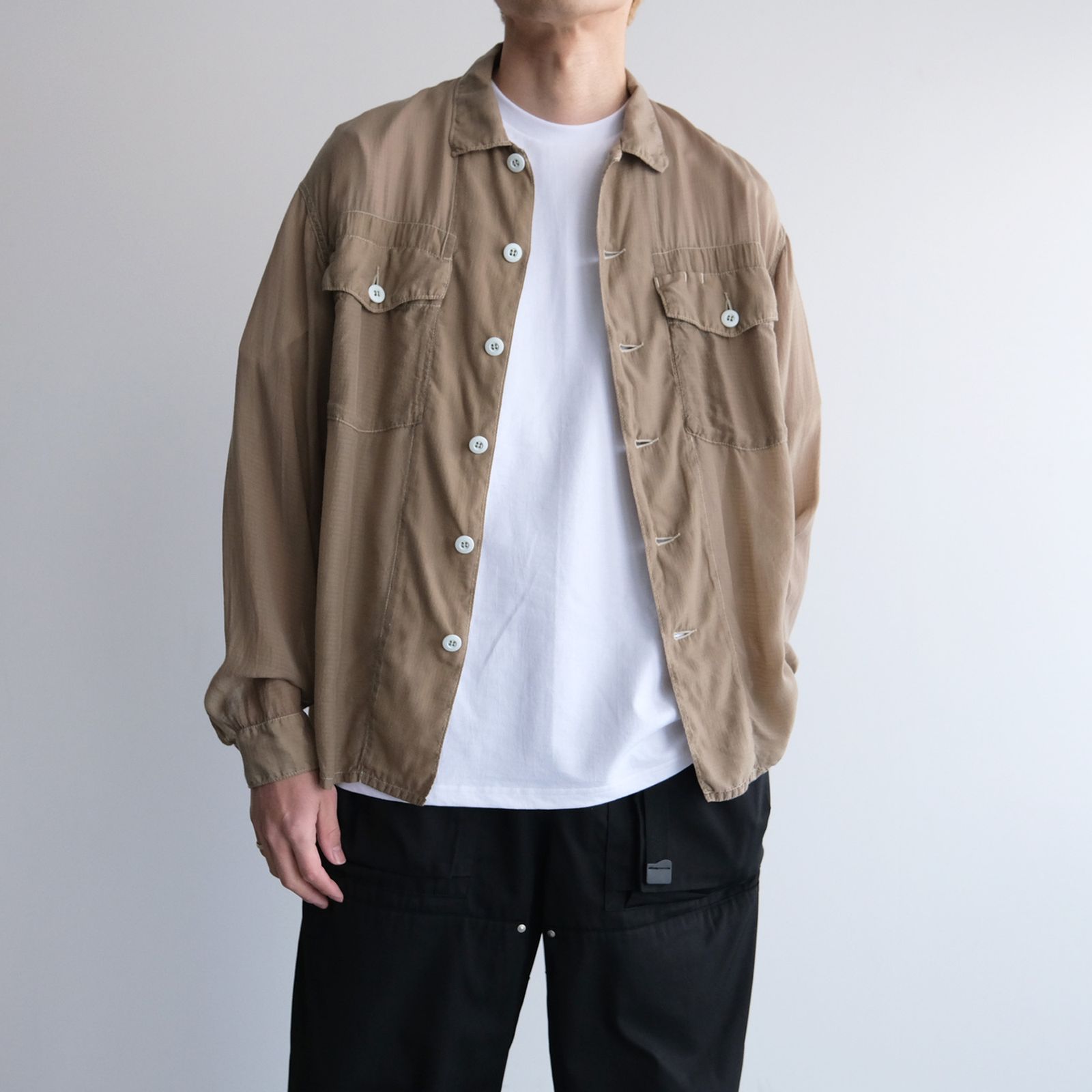 Utility Shirt Jacket - シャツ -（Khaki / カーキ）